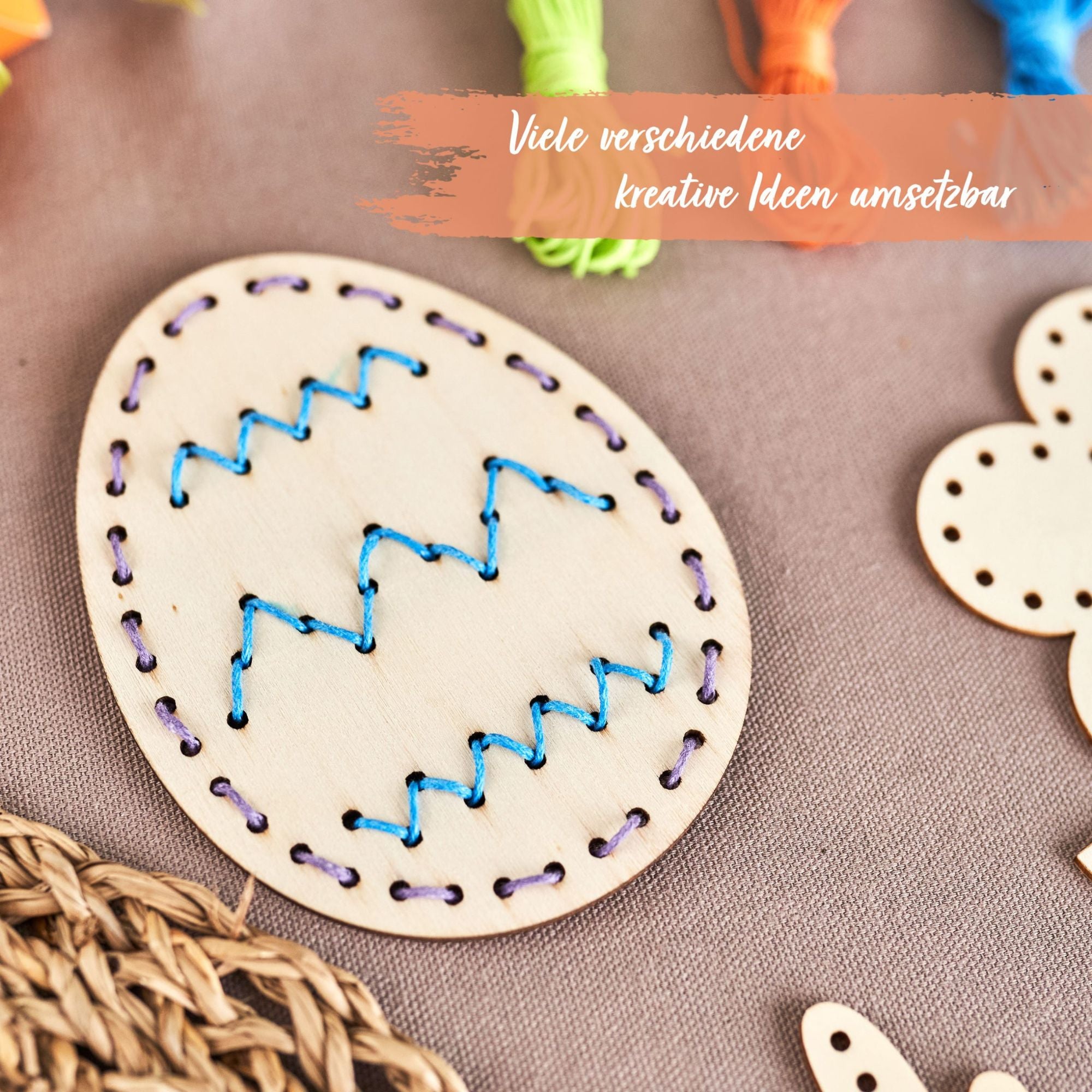 Fädelset aus Holz zu Ostern Papierdrachen - malmichmunt.com