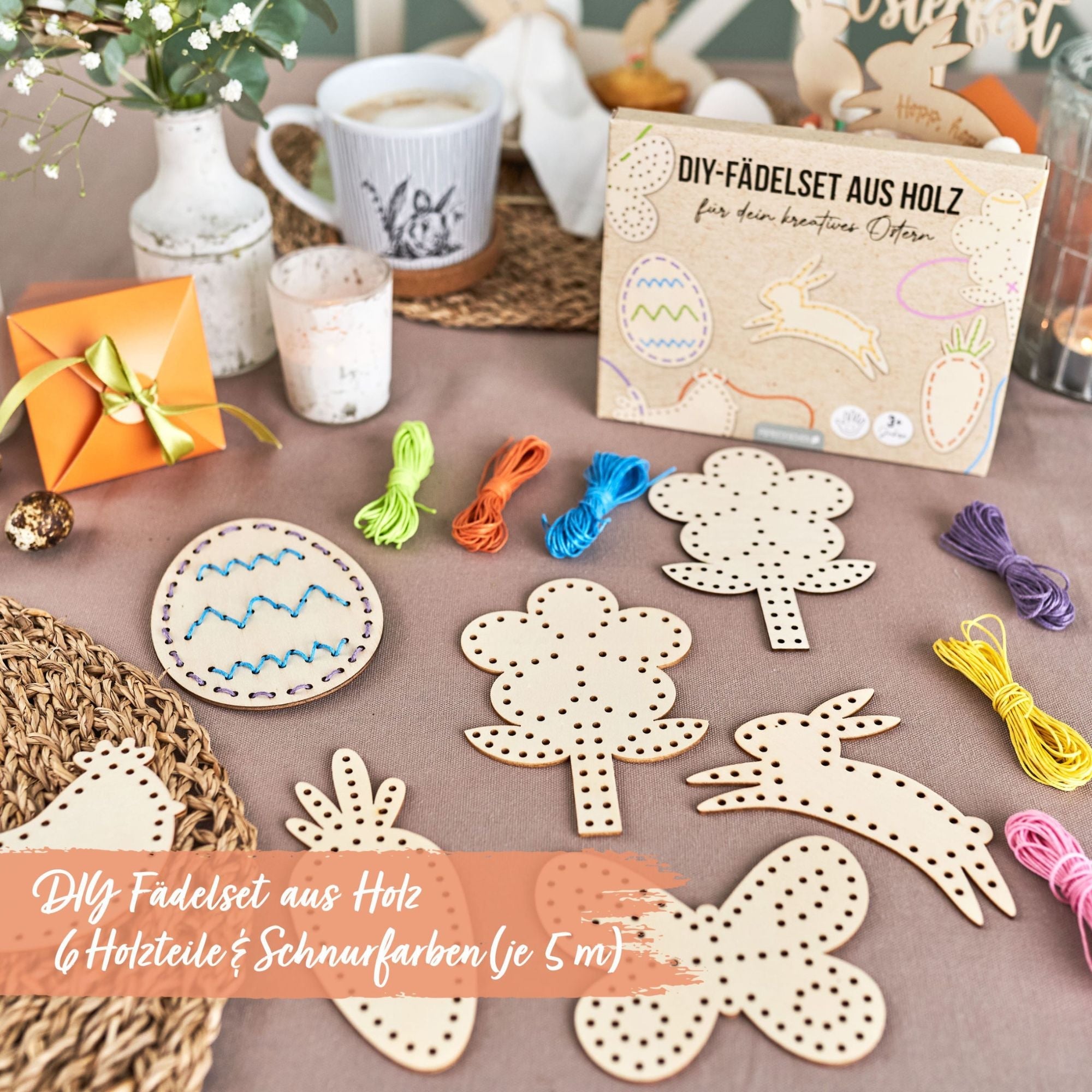 Fädelset aus Holz zu Ostern Papierdrachen - malmichmunt.com
