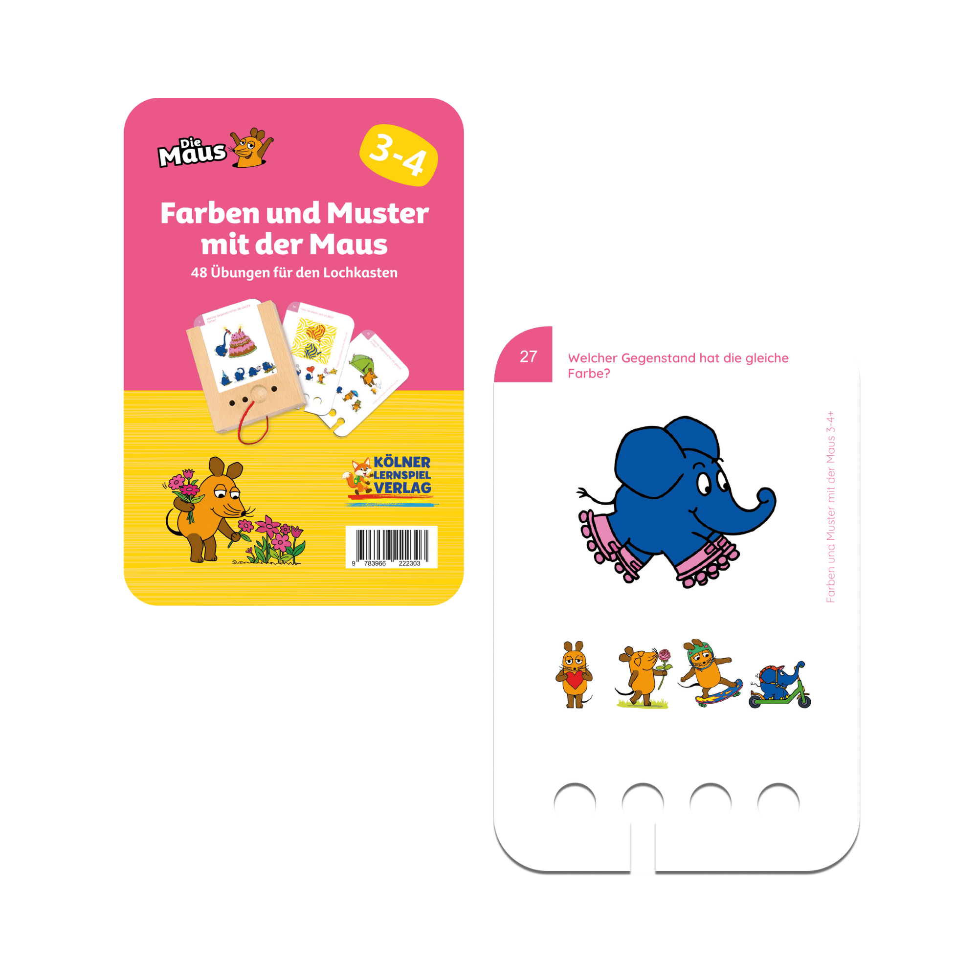 Farben und Muster mit der Maus 3 - 4+ - Übungen für den Lochkasten Lernspielverlag - malmichmunt.com