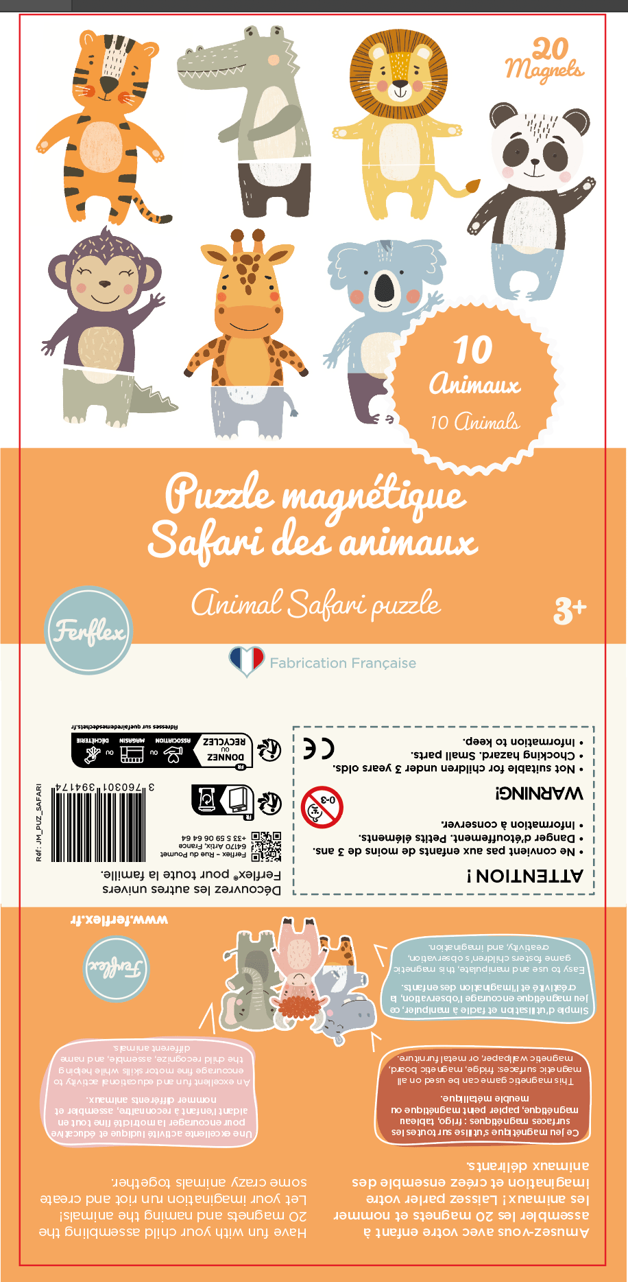 Ferflex Magnetpuzzle – Safari - Tiere Ferflex - malmichmunt.com