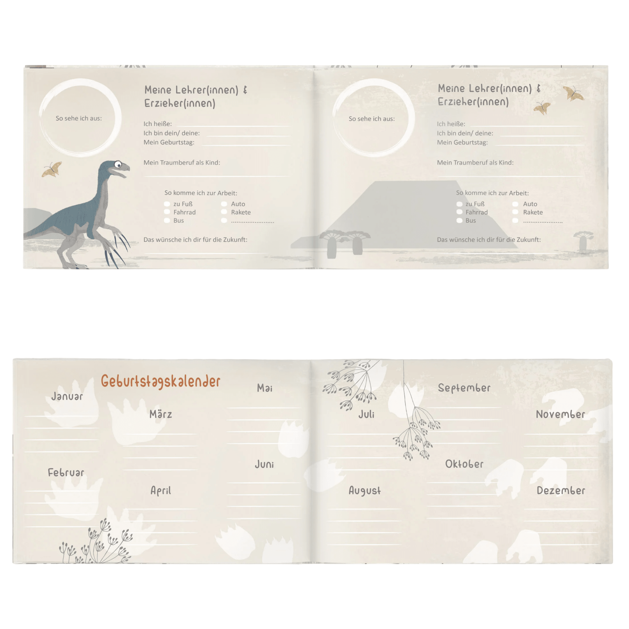 Freundebuch - alle meine Freunde "Dinos" Fräulein Elvira - malmichmunt.com