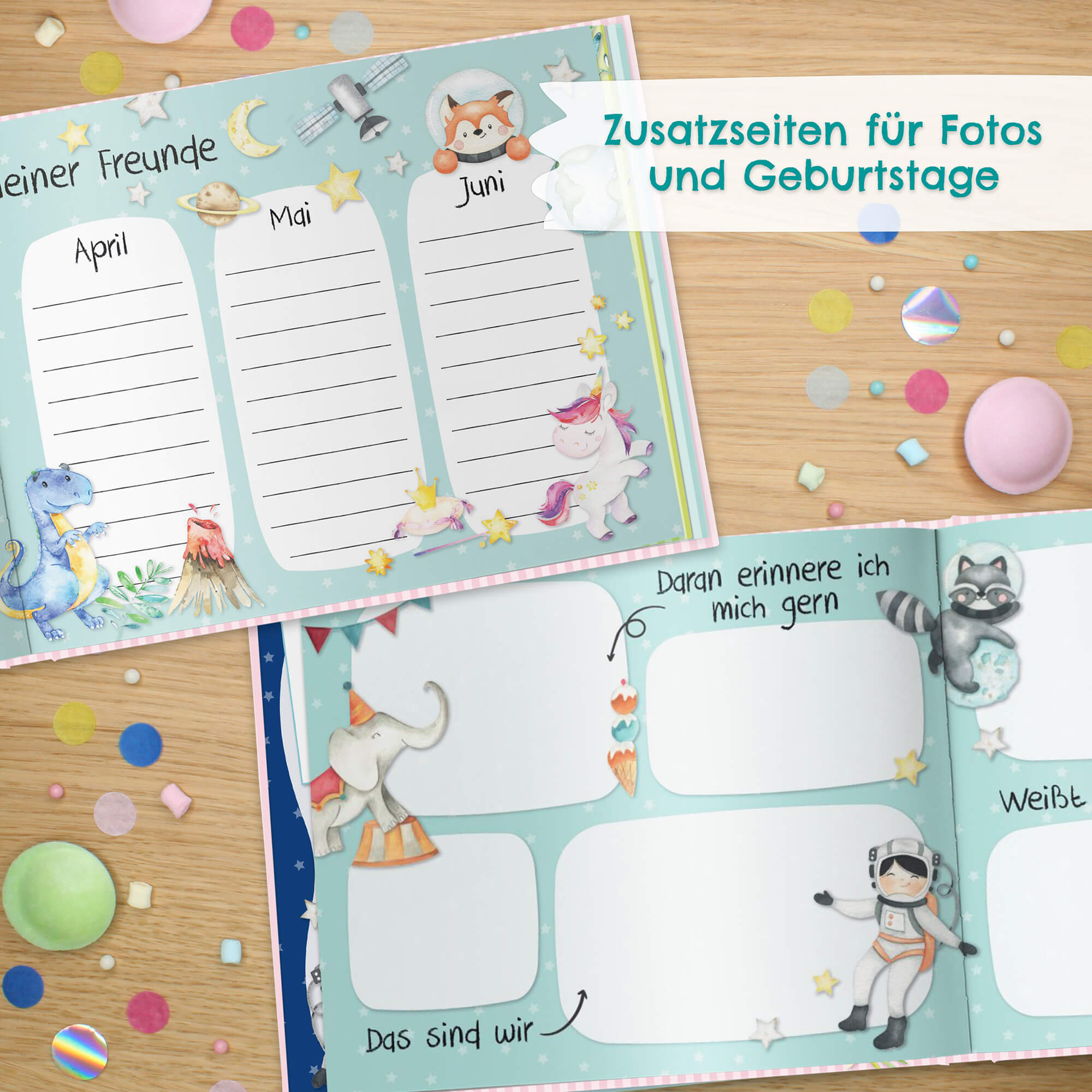 Freundebuch Kindergarten - Rosa Papierdrachen - malmichmunt.com