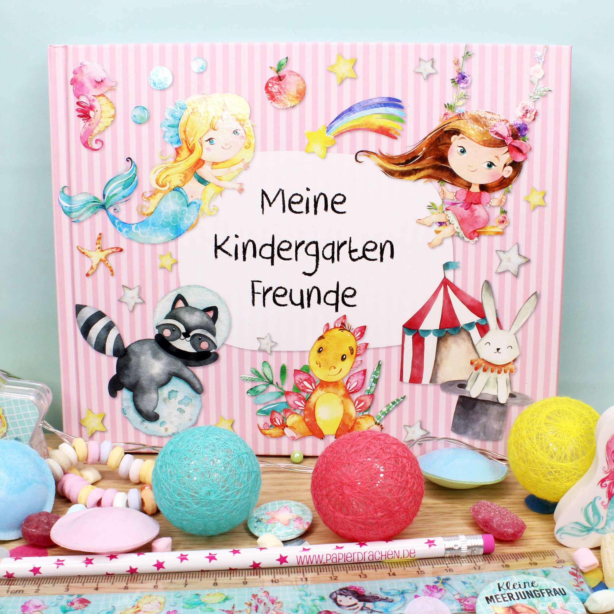 Freundebuch Kindergarten - Rosa Papierdrachen - malmichmunt.com