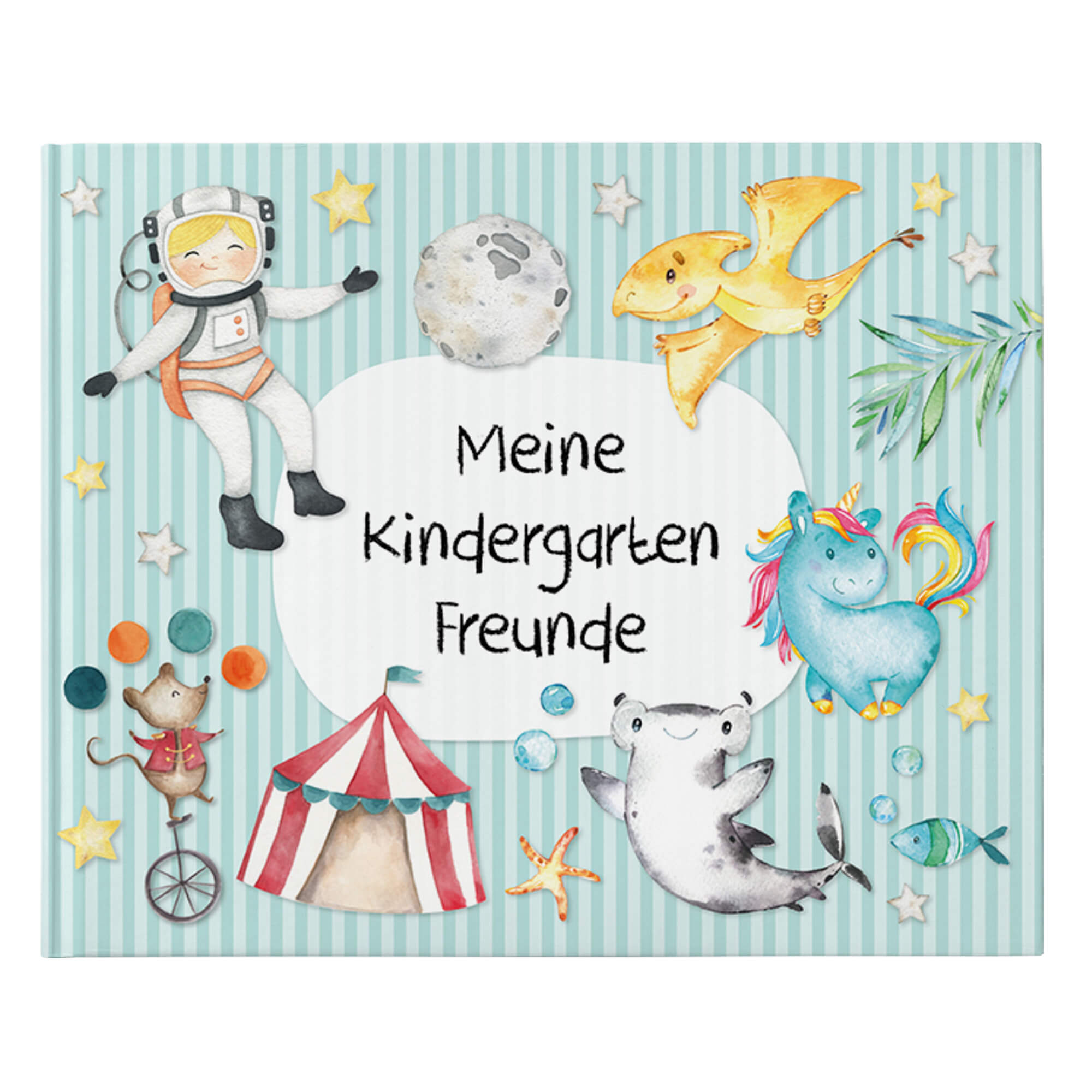 Freundebuch Kindergarten - Türkis Papierdrachen - malmichmunt.com