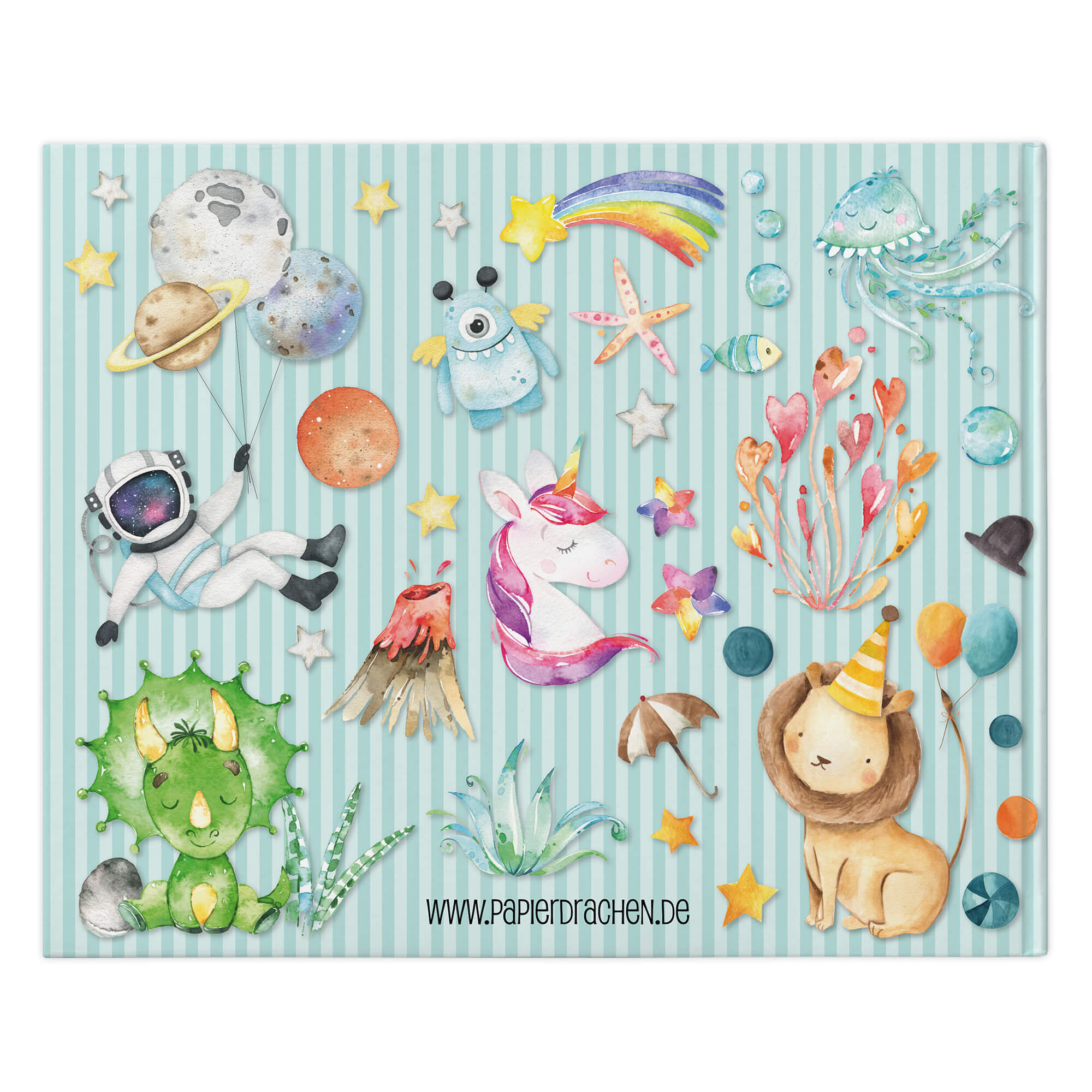 Freundebuch Kindergarten - Türkis Papierdrachen - malmichmunt.com