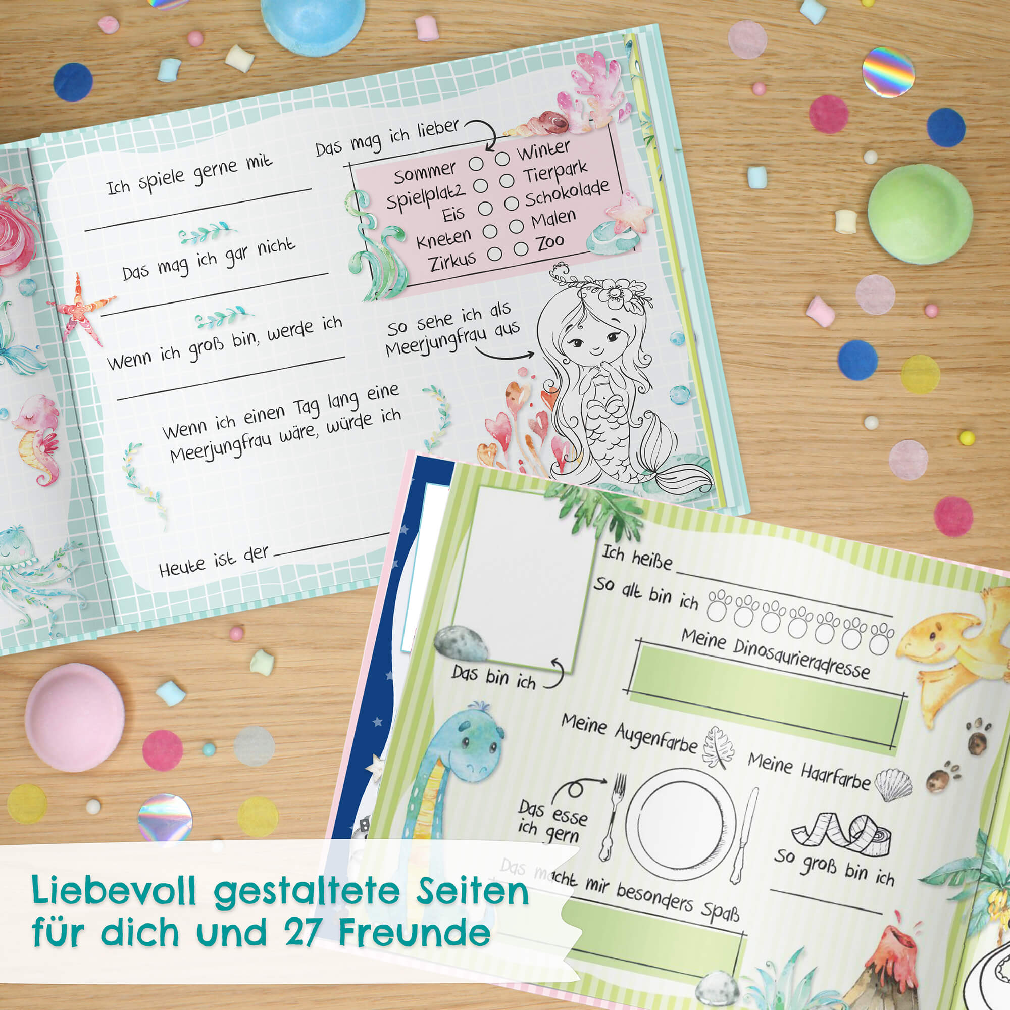 Freundebuch Kindergarten - Türkis Papierdrachen - malmichmunt.com
