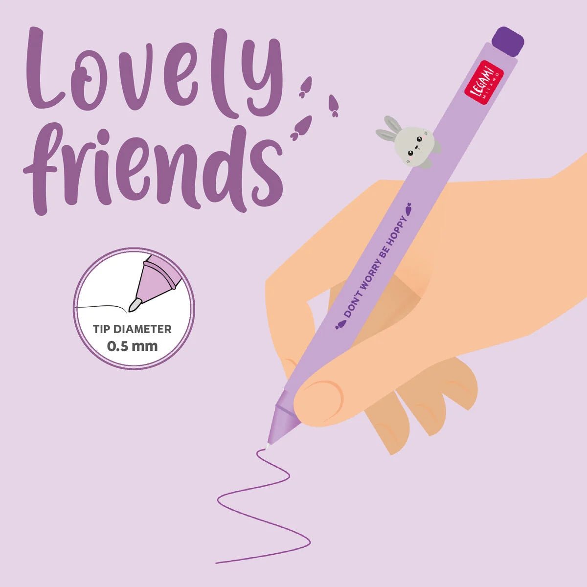 Gelstift Lovely Friends - Hase Legami - malmichmunt.com