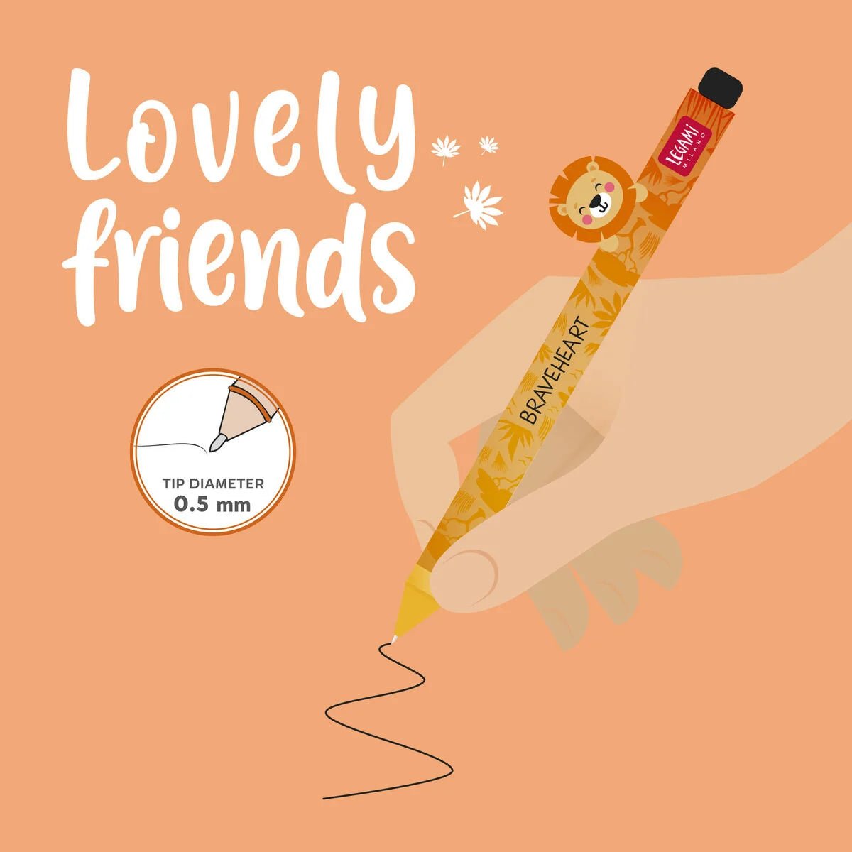 Gelstift Lovely Friends - Löwe Legami - malmichmunt.com