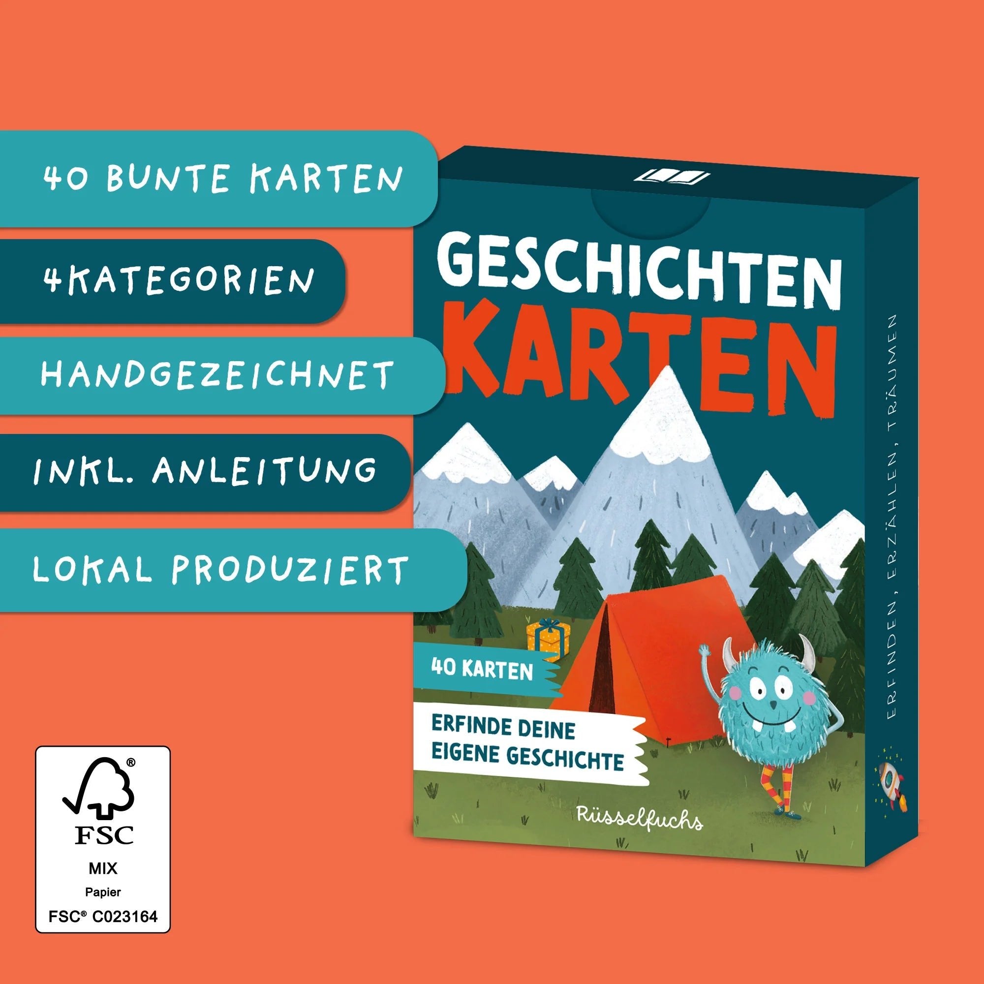 Geschichtenkarten - Kartenspiel für Kinder Rüsselfuchs - malmichmunt.com