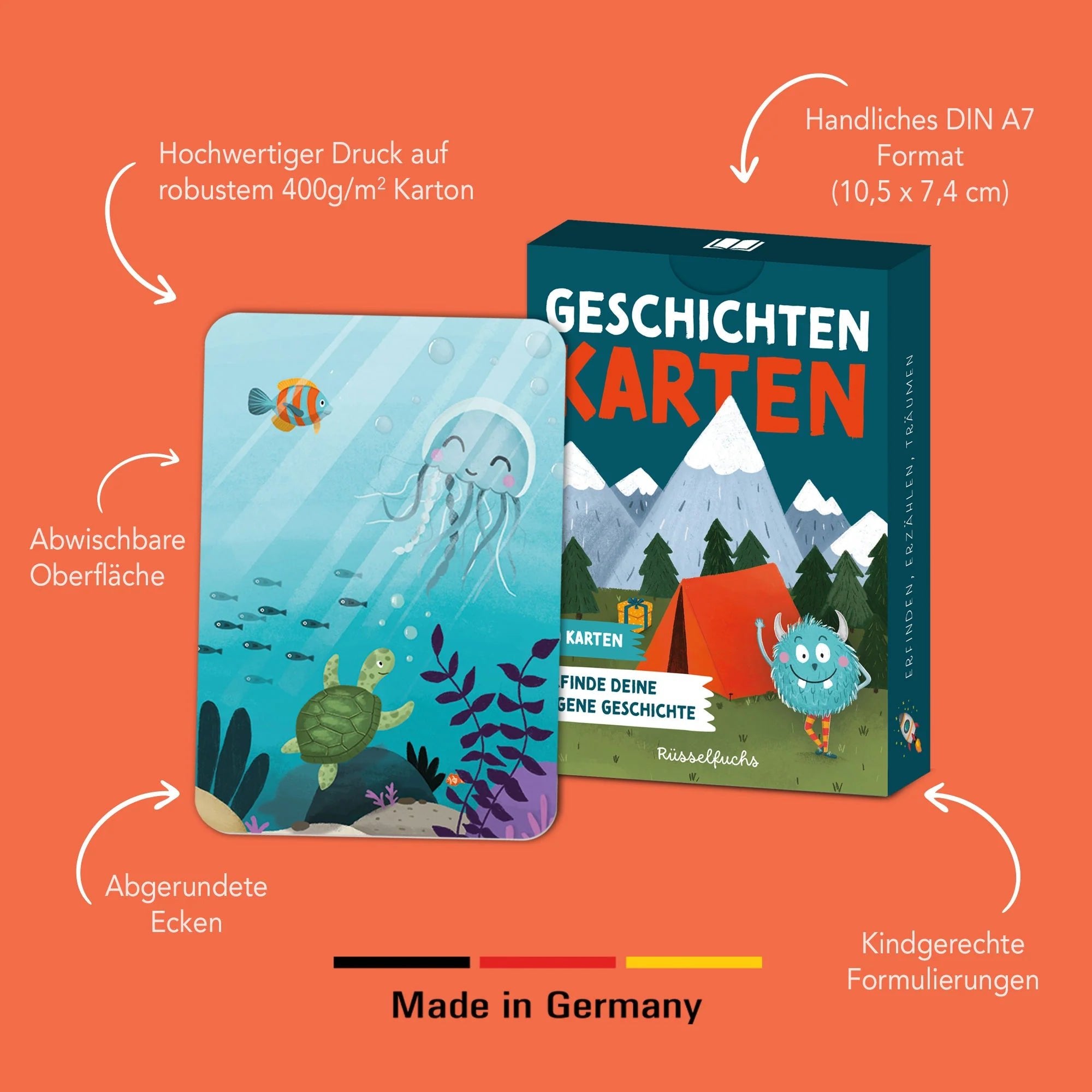 Geschichtenkarten - Kartenspiel für Kinder Rüsselfuchs - malmichmunt.com