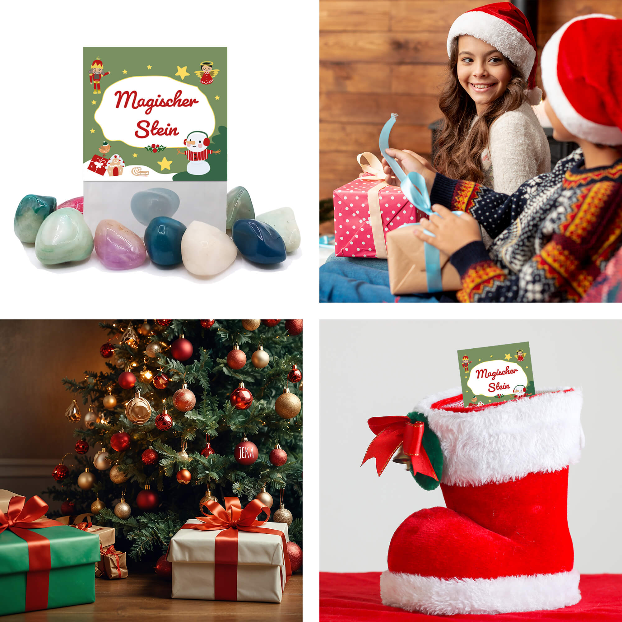 Glücksstein Weihnachten (Grün) Jeka - malmichmunt.com