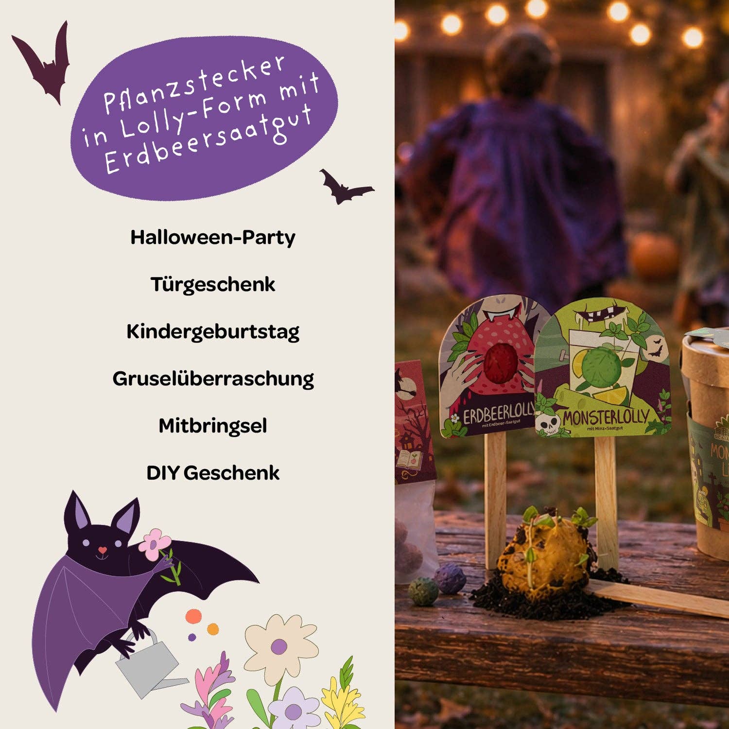 Halloween - Erdbeerlolly - Erdbeere TDJ Stadtgärtner GmbH - malmichmunt.com