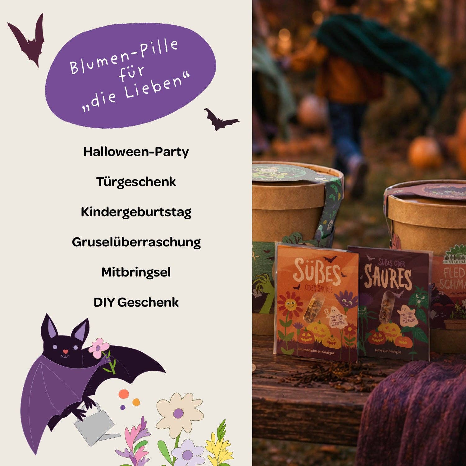 Halloween Saatpille "Süßes oder Saures" - Süßes TDJ Stadtgärtner GmbH - malmichmunt.com