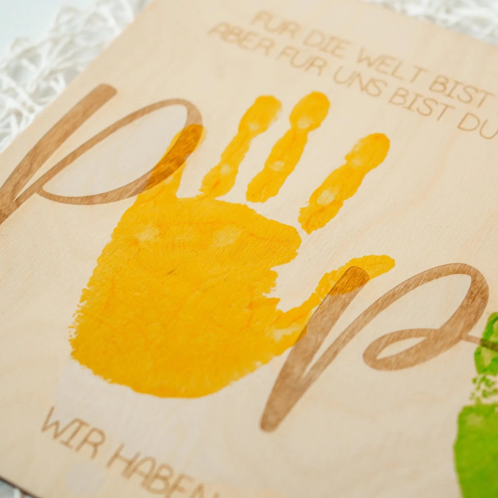 Handabdruck Brettchen Papa – Persönliches Holzgeschenk (mehrere Kinder) Alicas Schlawiner - malmichmunt.com