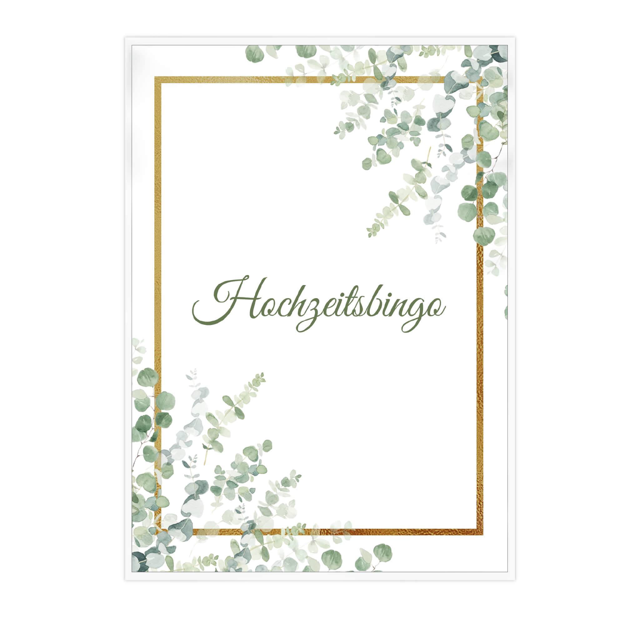 Hochzeitsbingo - Design Grün - Gold Jeka - malmichmunt.com
