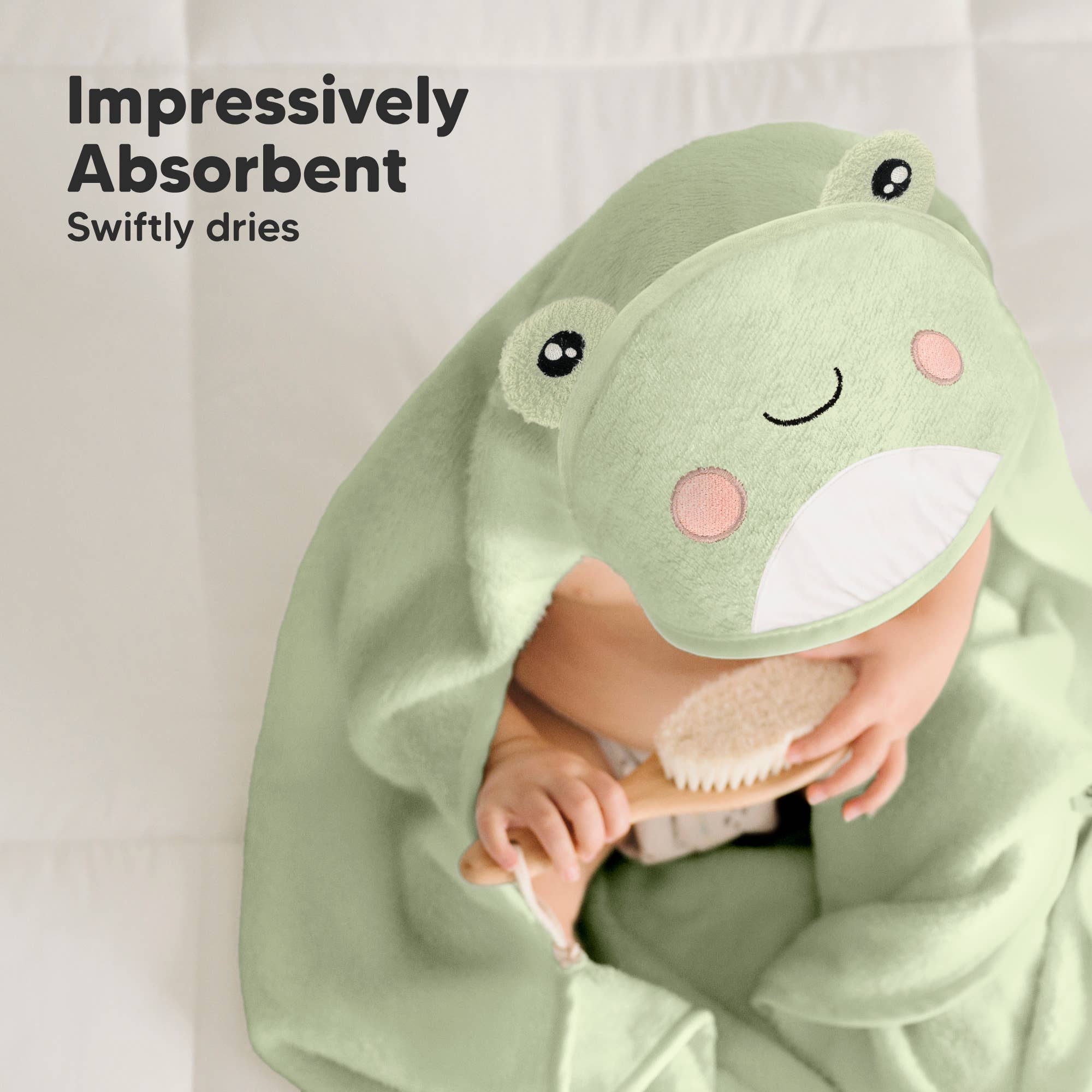 KeaBabies Kuschel-Baby Kapuzenhandtuch: Frosch KeaBabies - malmichmunt.com