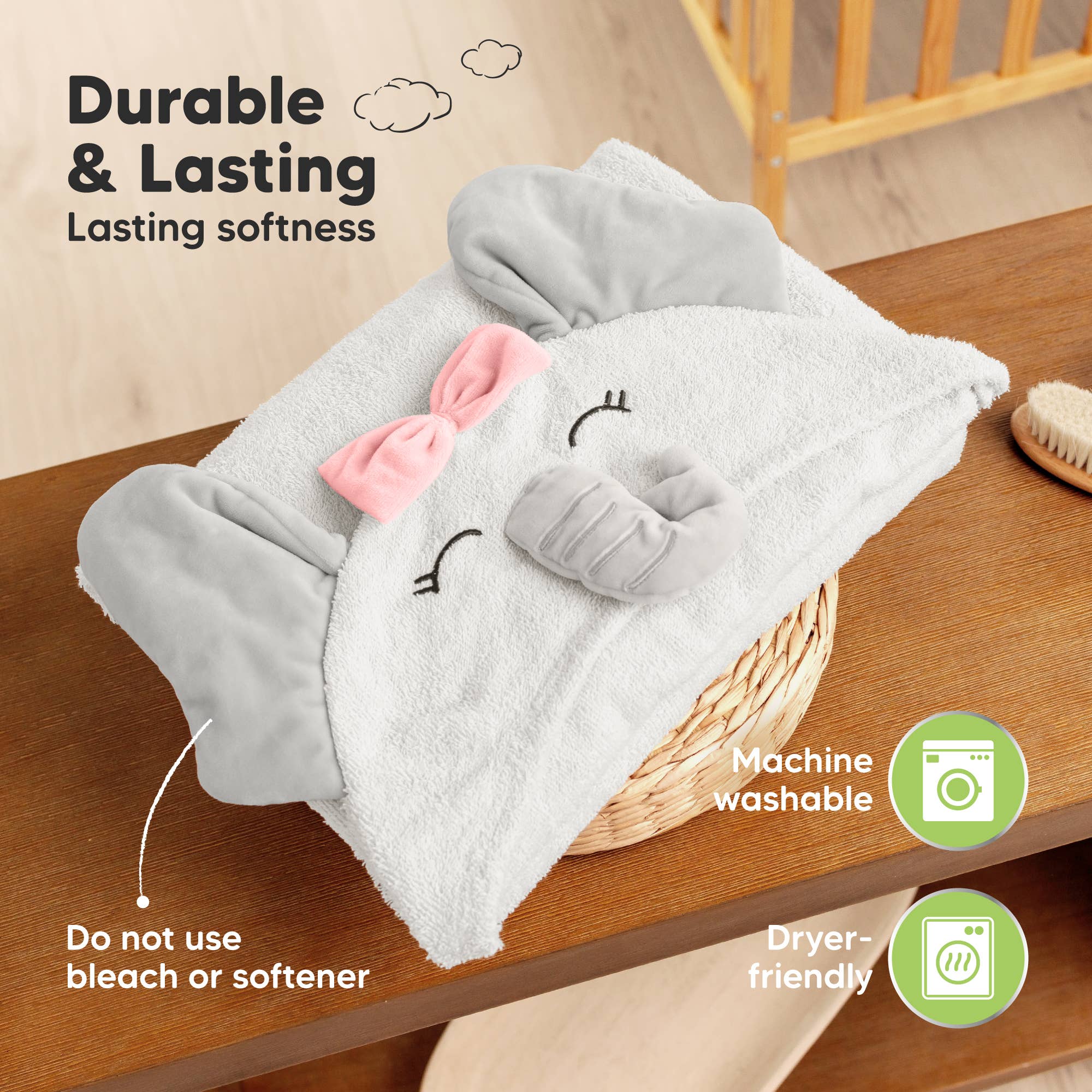 KeaBabies PlayPals Baby-Kapuzenhandtuch für Neugeborene: Ella KeaBabies - malmichmunt.com