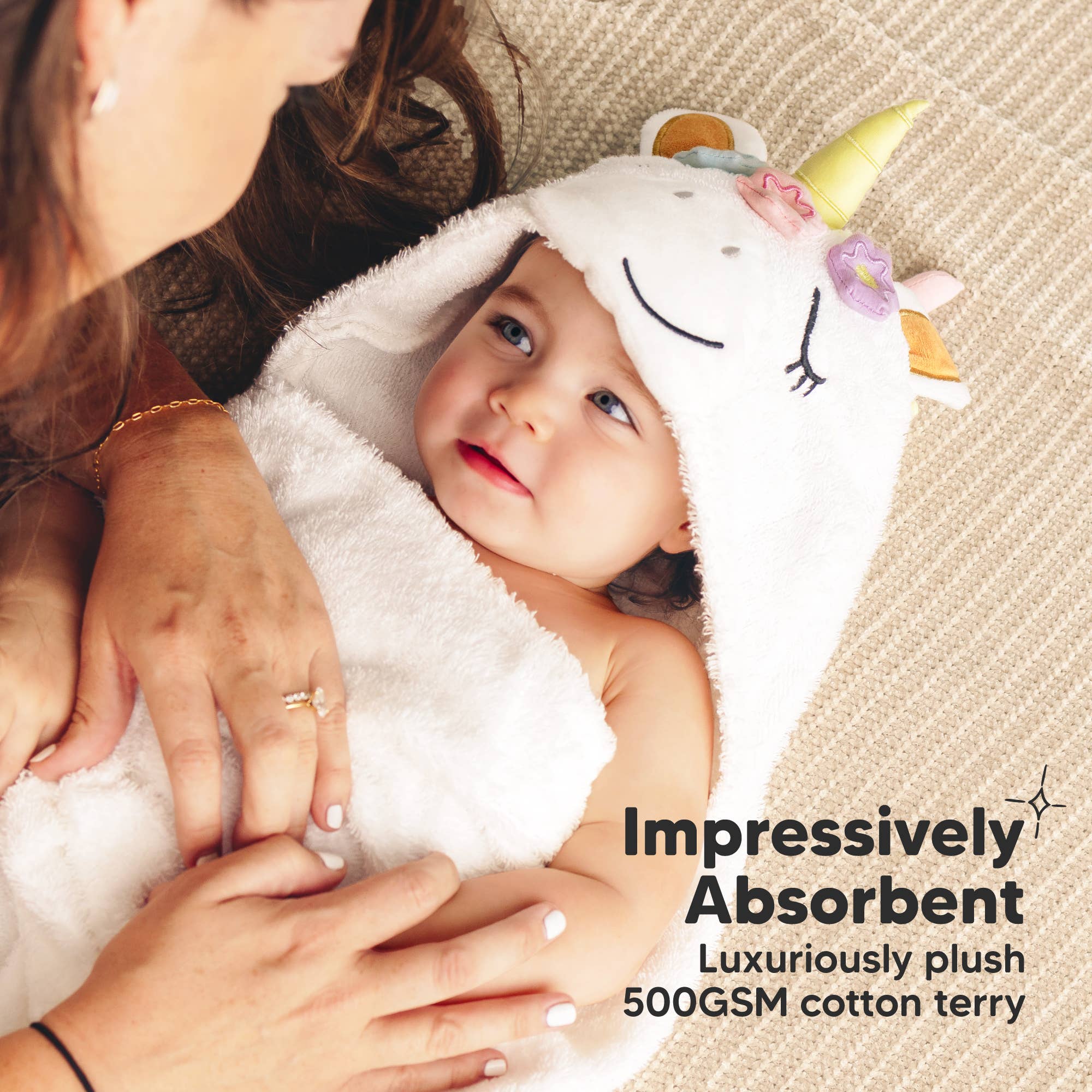 KeaBabies PlayPals Kapuzenhandtuch für Babys: Einhorn KeaBabies - malmichmunt.com