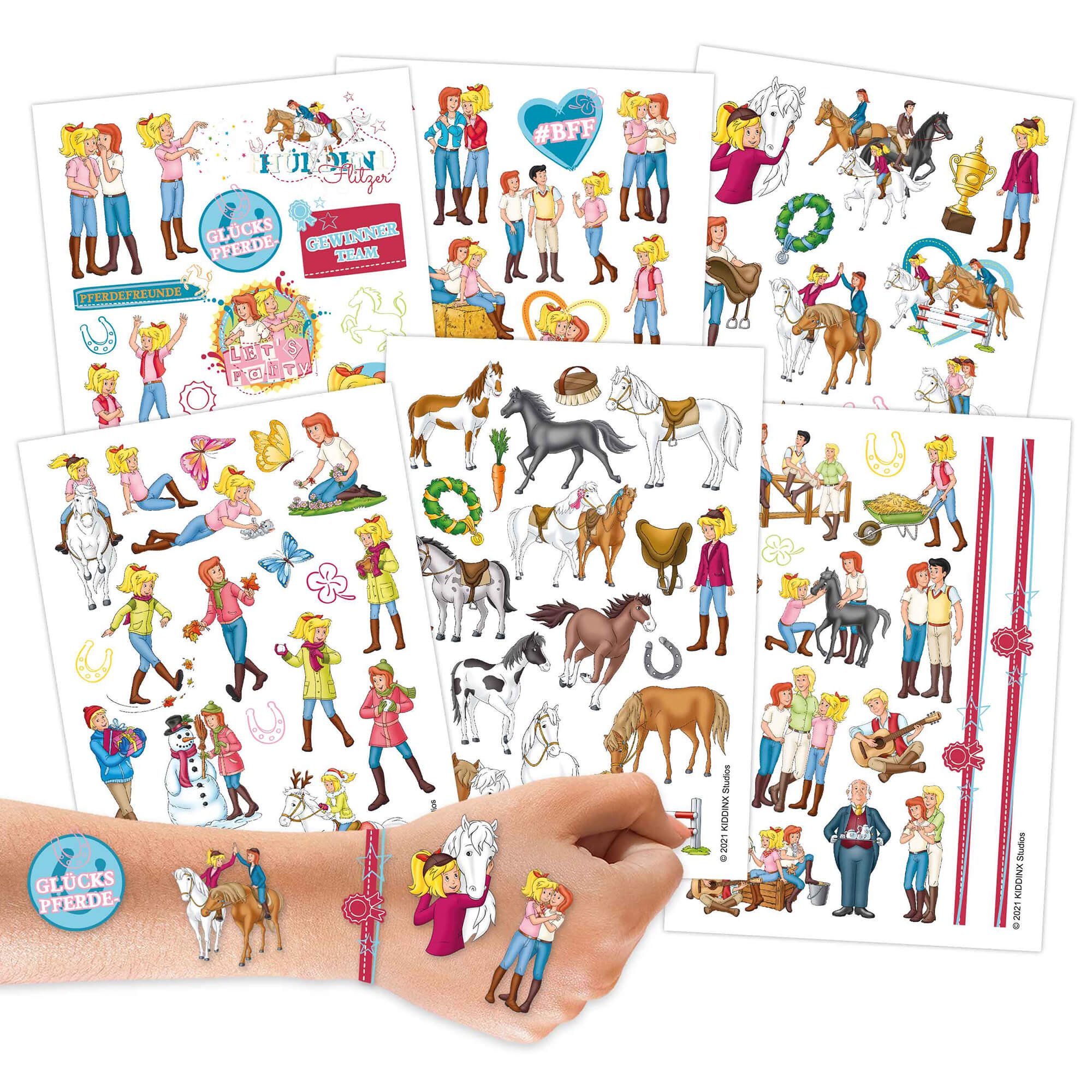 Kindertattoo Bibi und Tina Papierdrachen - malmichmunt.com