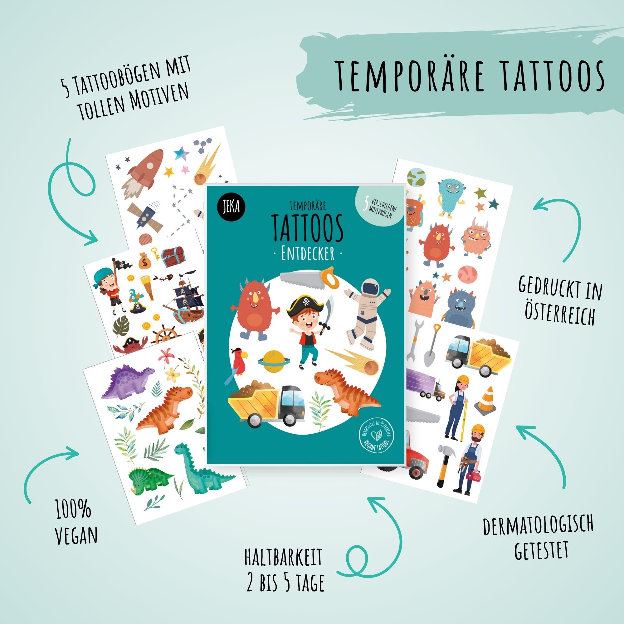 Kindertattoo - Set Entdecker Jeka - malmichmunt.com
