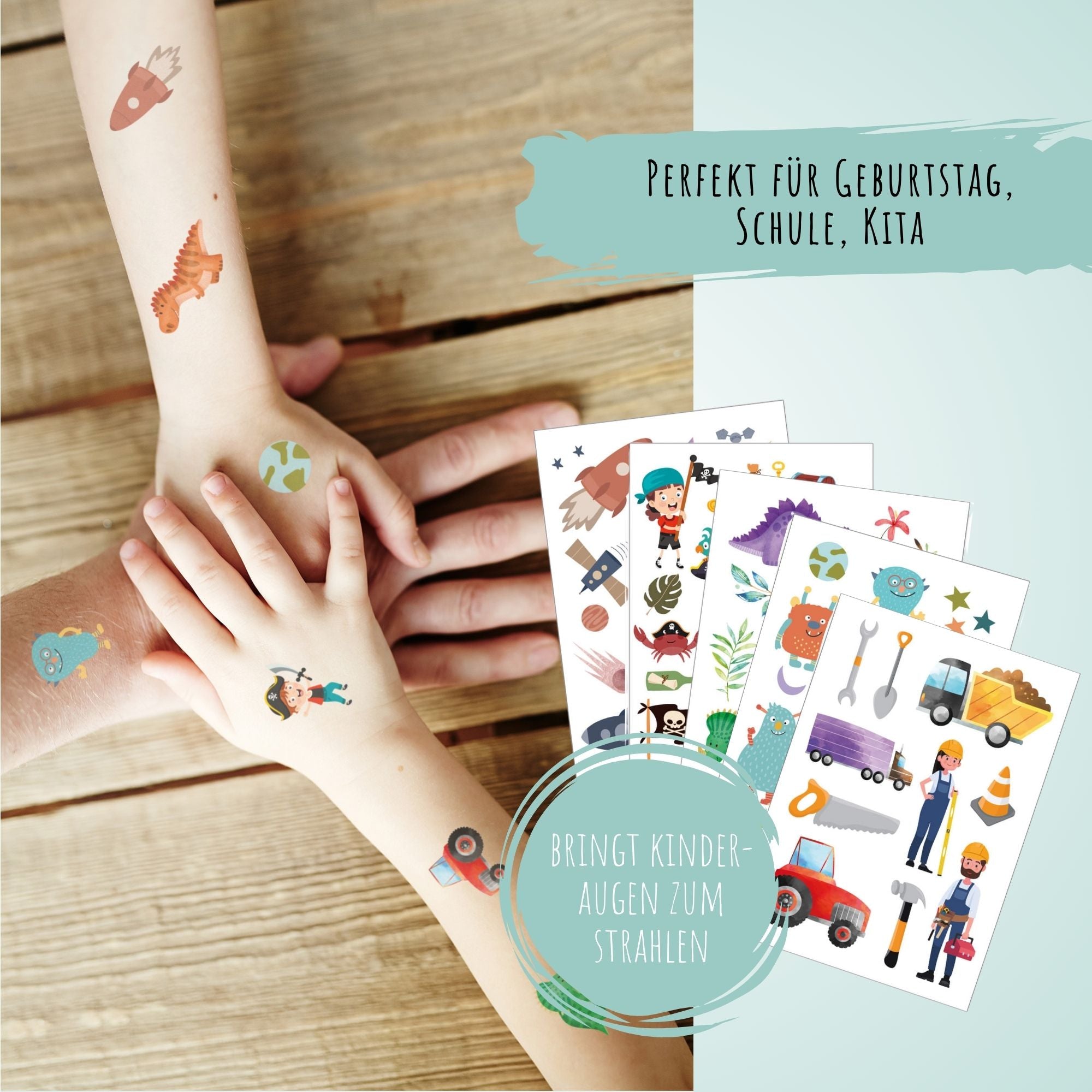 Kindertattoo - Set Entdecker Jeka - malmichmunt.com