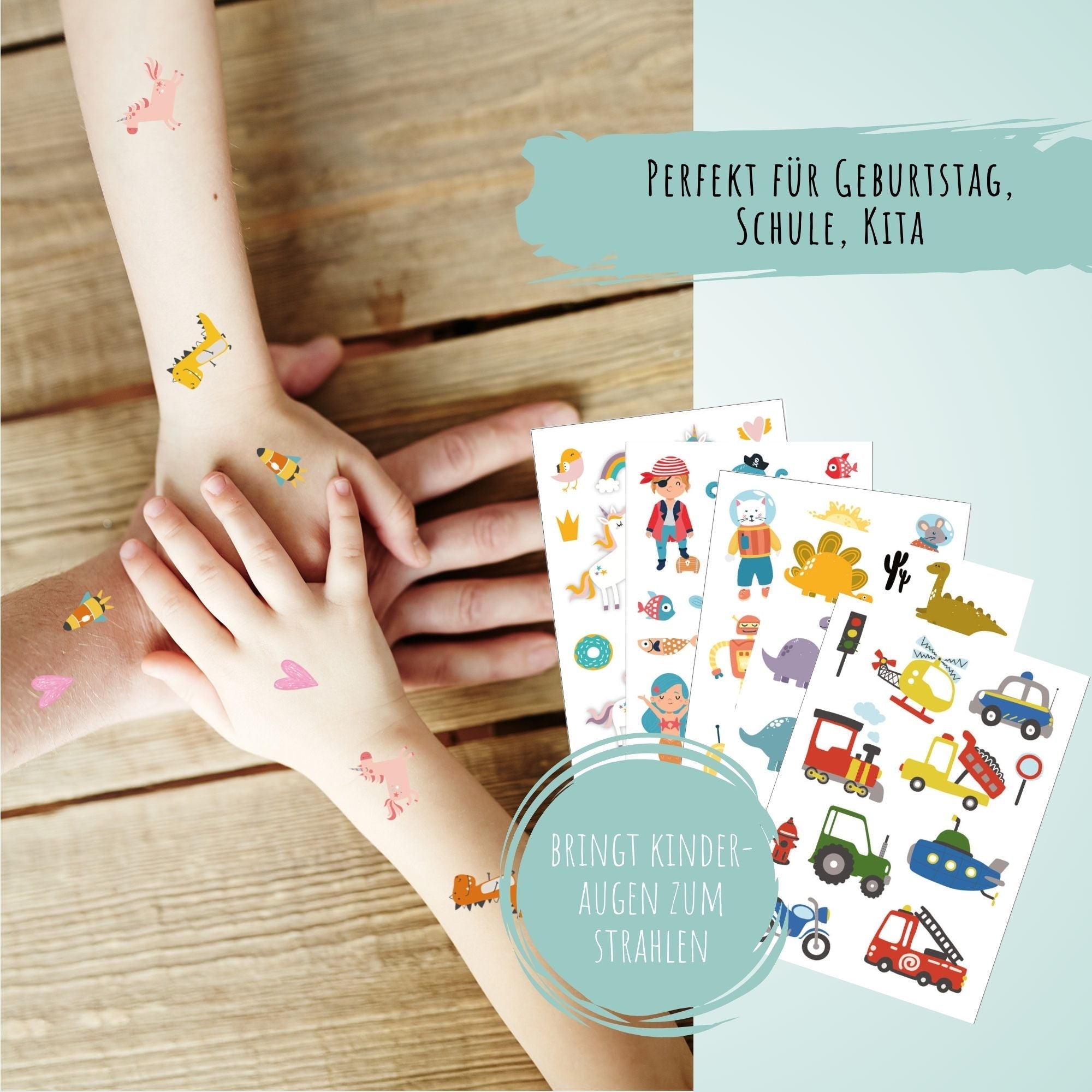 Kindertattoo - Set Fantasie & Entdecker Jeka - malmichmunt.com