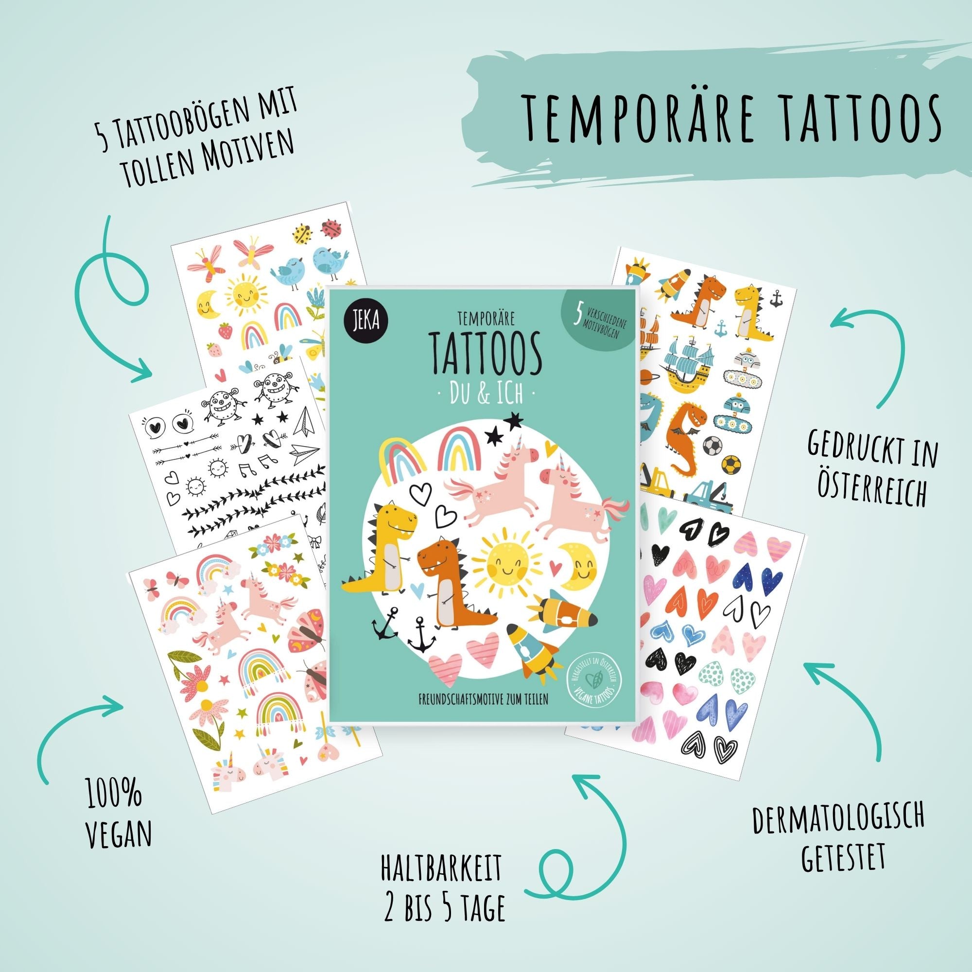 Kindertattoo - Set Freundschaftstattoos Du & Ich Jeka - malmichmunt.com