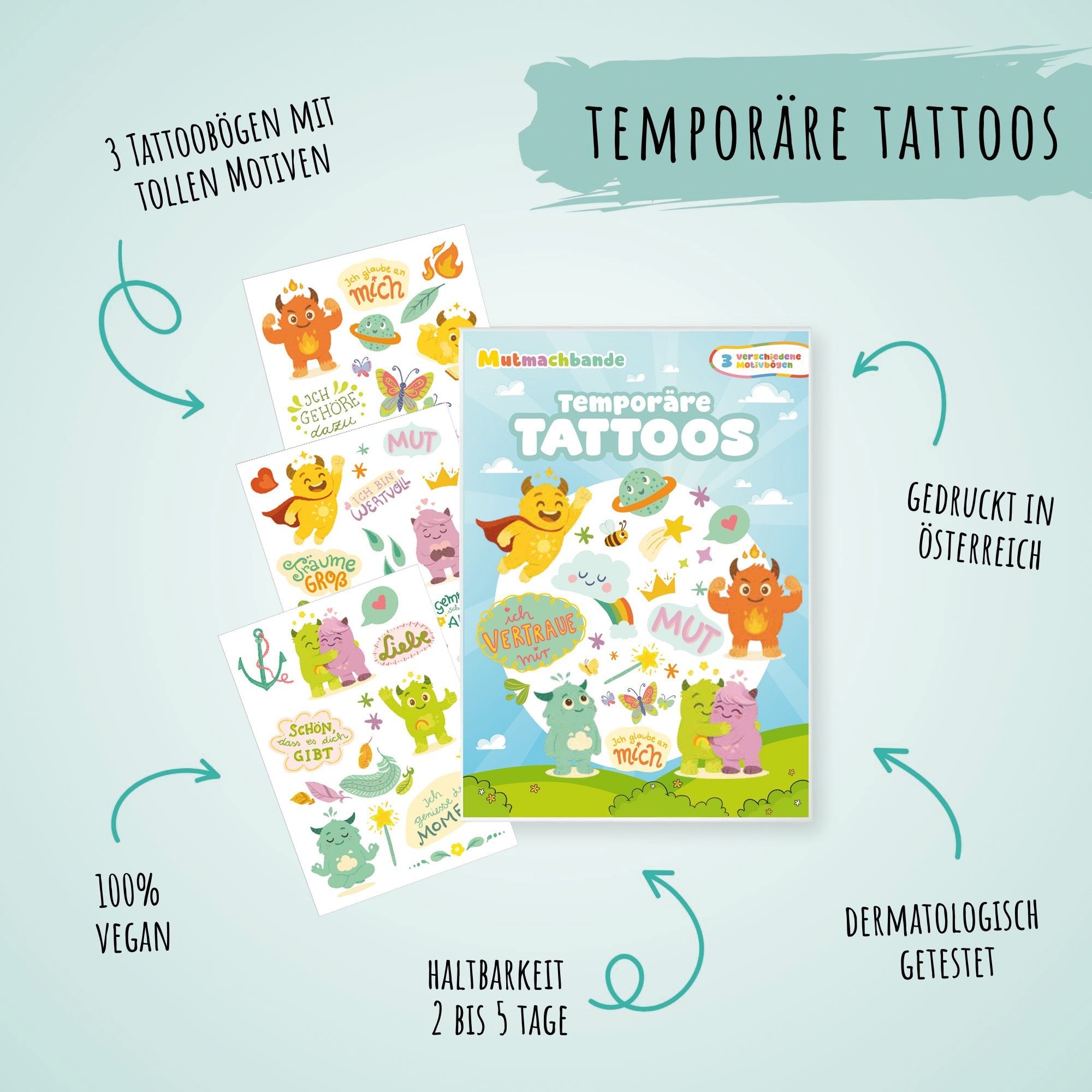Kindertattoo Set Mutmachbande Jeka - malmichmunt.com