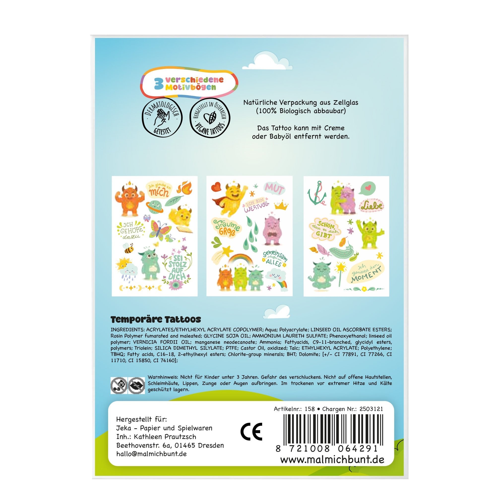Kindertattoo Set Mutmachbande Jeka - malmichmunt.com