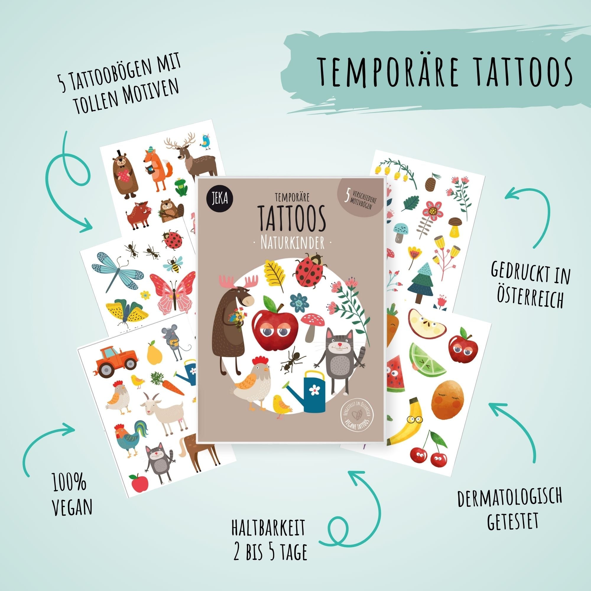 Kindertattoo - Set Naturkinder Jeka - malmichmunt.com