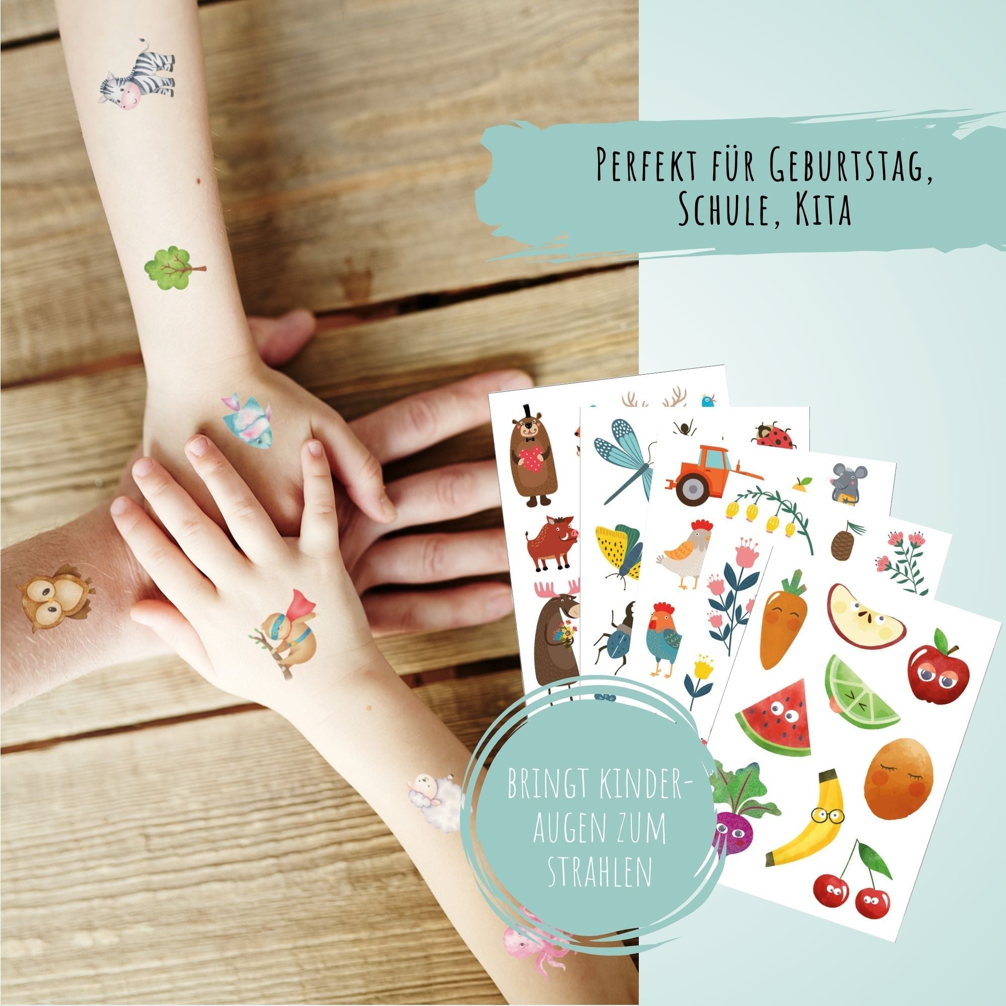 Kindertattoo - Set Naturkinder Jeka - malmichmunt.com
