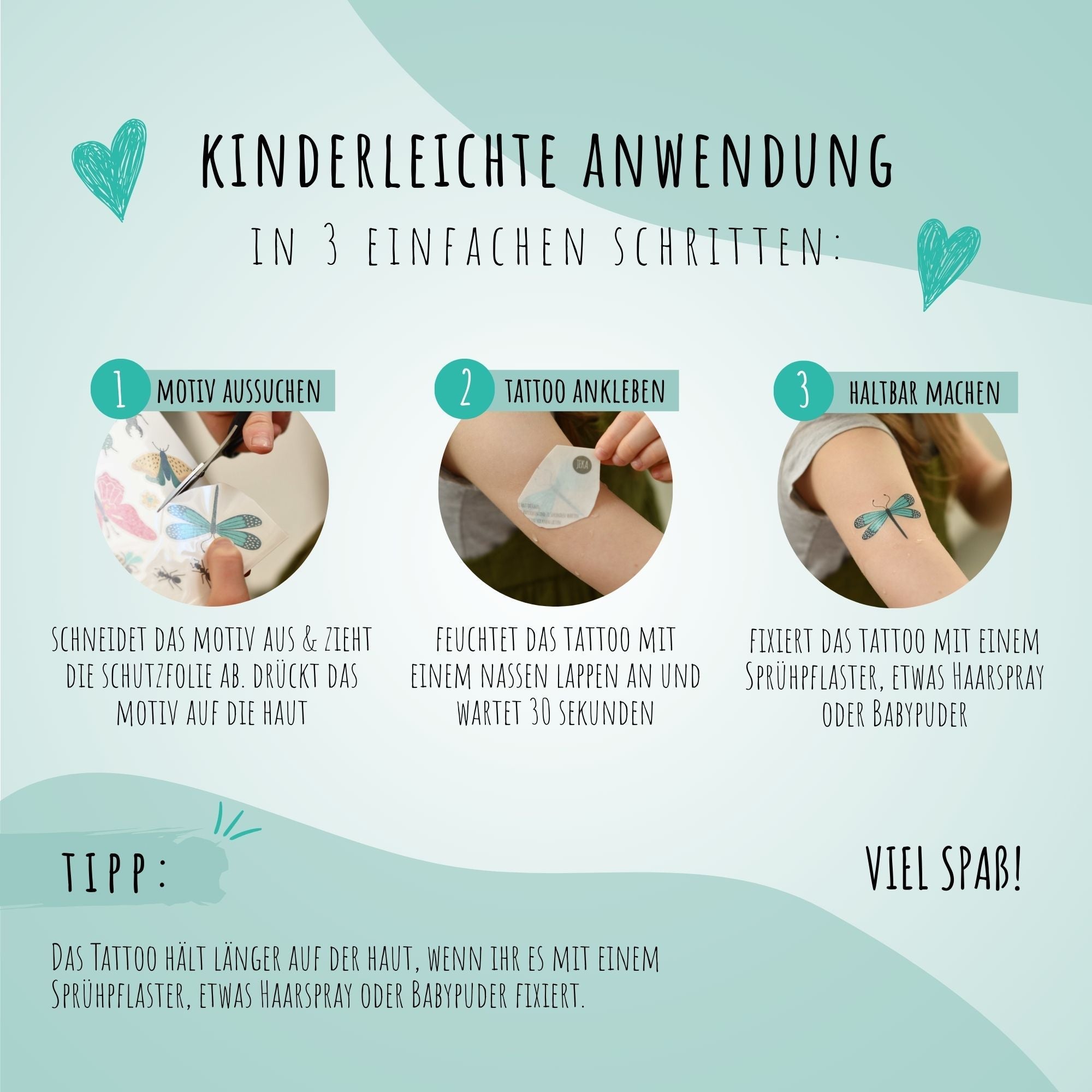 Kindertattoo - Set Naturkinder Jeka - malmichmunt.com