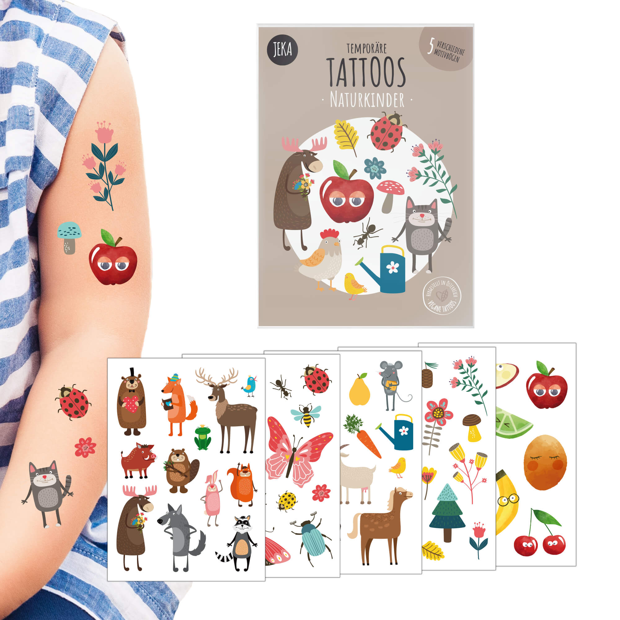 Kindertattoo - Set Naturkinder Jeka - malmichmunt.com