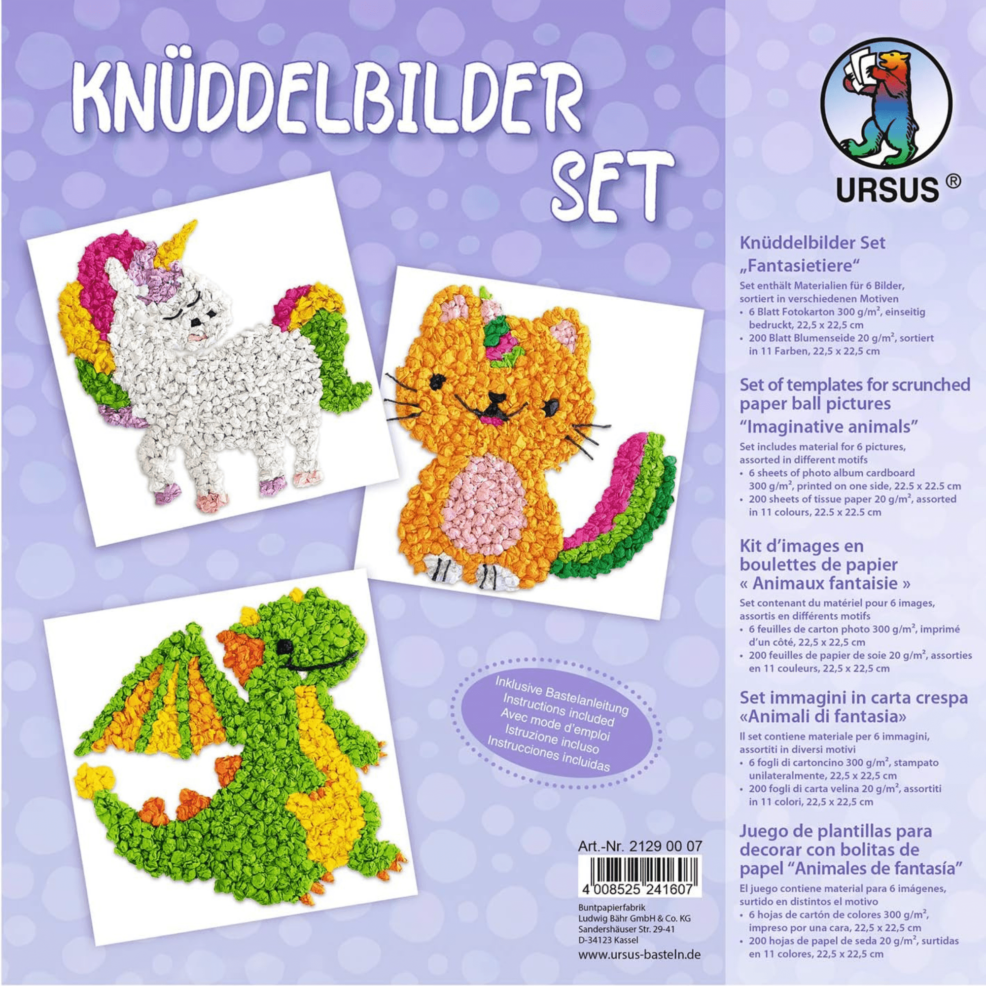 Knüddelbilder - Set "Fantasietiere" Ursus - malmichmunt.com