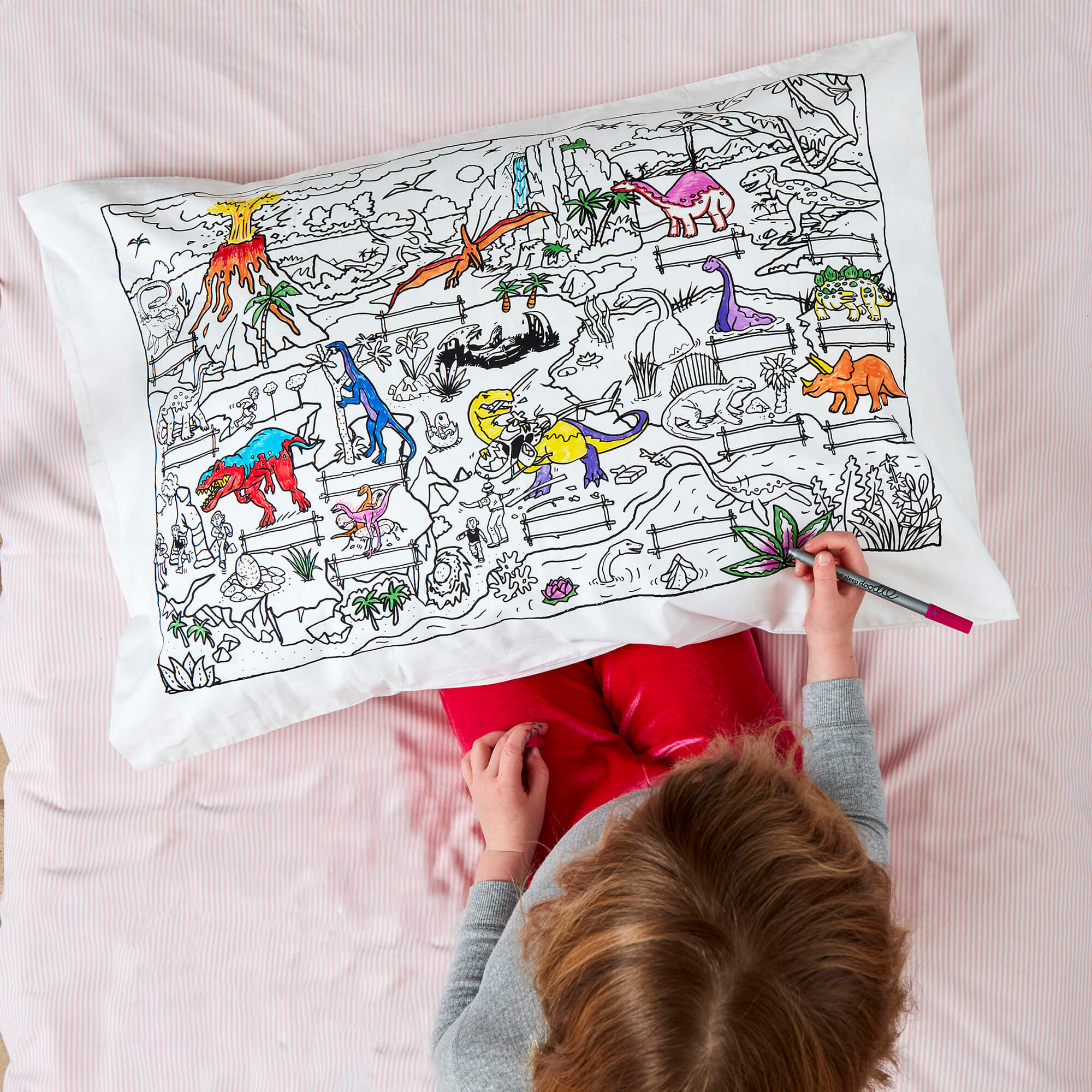 Kopfkissen zum Ausmalen Dinosaurier EatSleepDoddle - malmichmunt.com