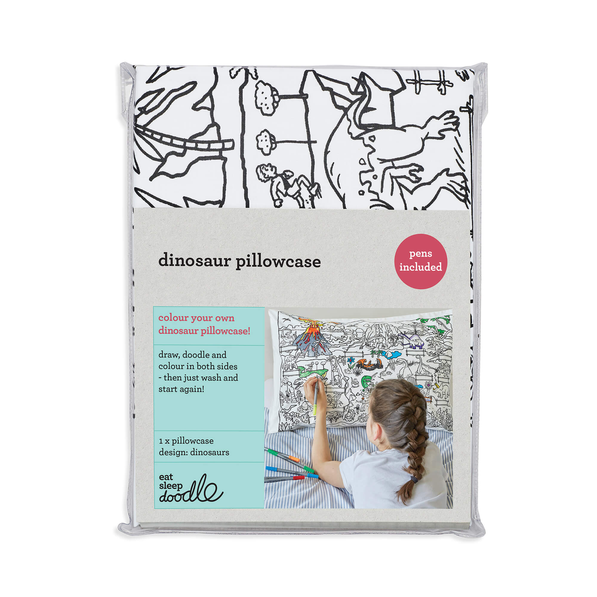 Kopfkissen zum Ausmalen Dinosaurier EatSleepDoddle - malmichmunt.com