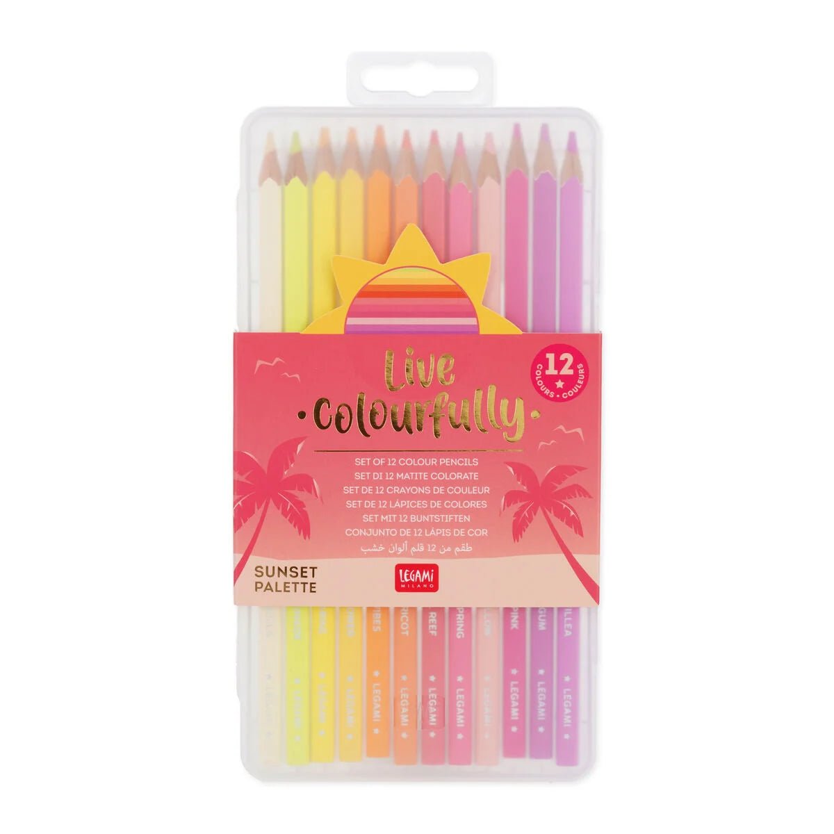 Legami 12 Buntstifte - Live colourfully Sunset Palette Legami - malmichmunt.com