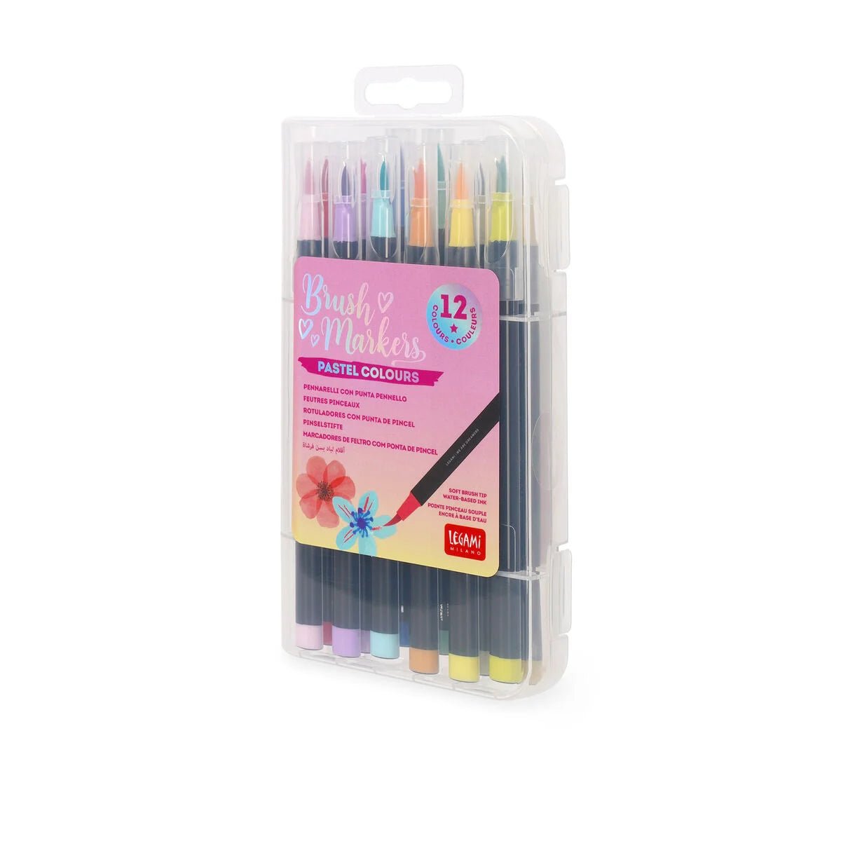 Legami 12 Filzstifte mit Pinselspitze - Pastel Colours Legami - malmichmunt.com