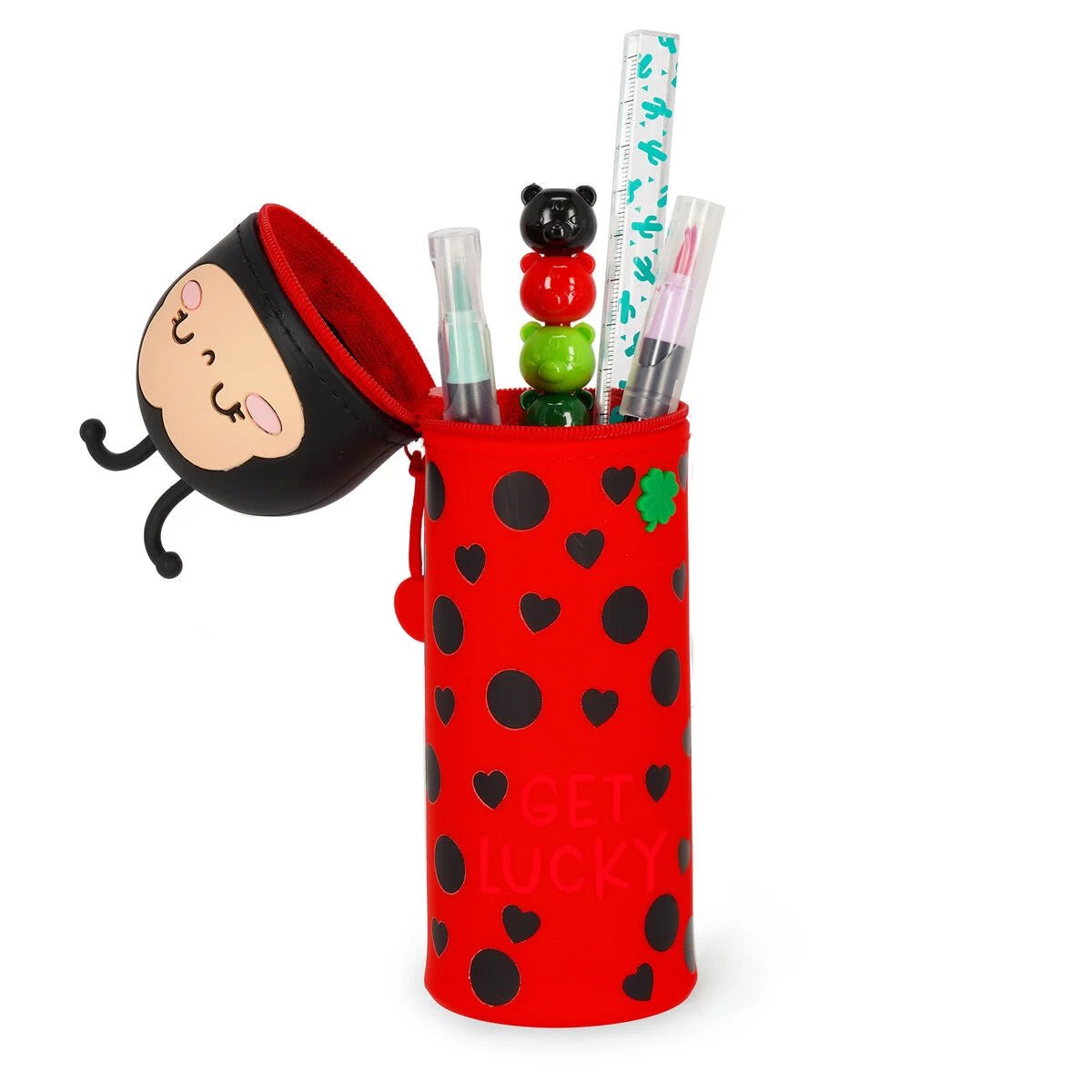 Legami 2 - in - 1 - Federmäppchen aus Silikon - Marienkäfer Legami - malmichmunt.com