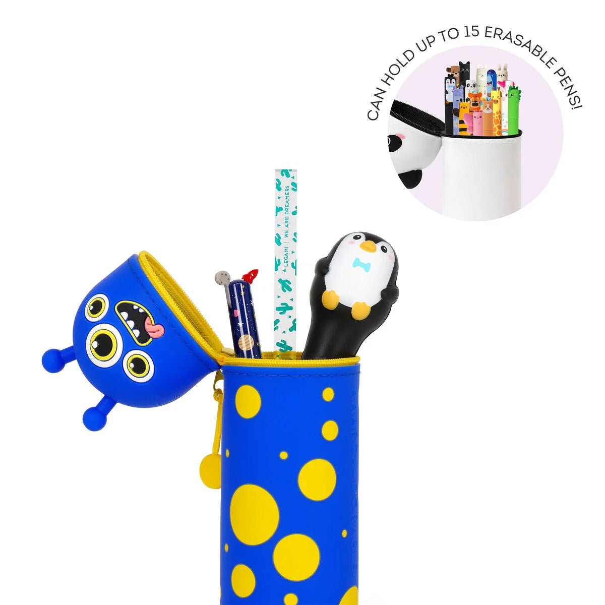 Legami 2 - in - 1 - Federmäppchen aus Silikon - Monster Legami - malmichmunt.com
