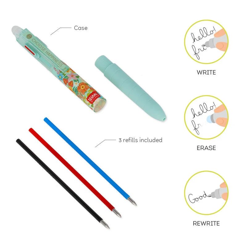 Legami Löschbaren Gelstift in 3 Farben - Flower Legami - malmichmunt.com