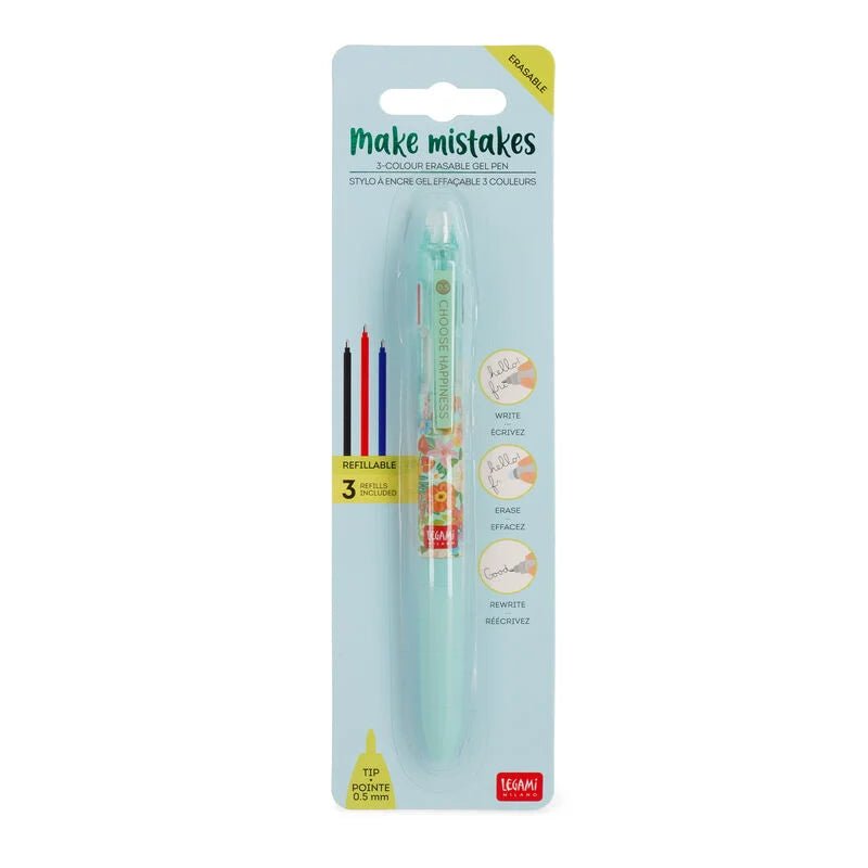 Legami Löschbaren Gelstift in 3 Farben - Flower Legami - malmichmunt.com