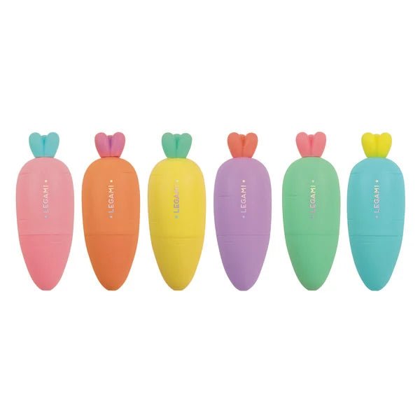 Legami Set mit 6 Mini - Textmarkern - Carrate Team - Karotte Legami - malmichmunt.com