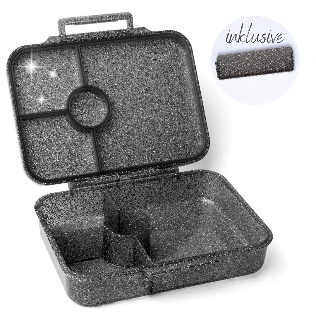 Lekkabox® Brotdose Glamour Glitzer Grau Lekkabox - malmichmunt.com