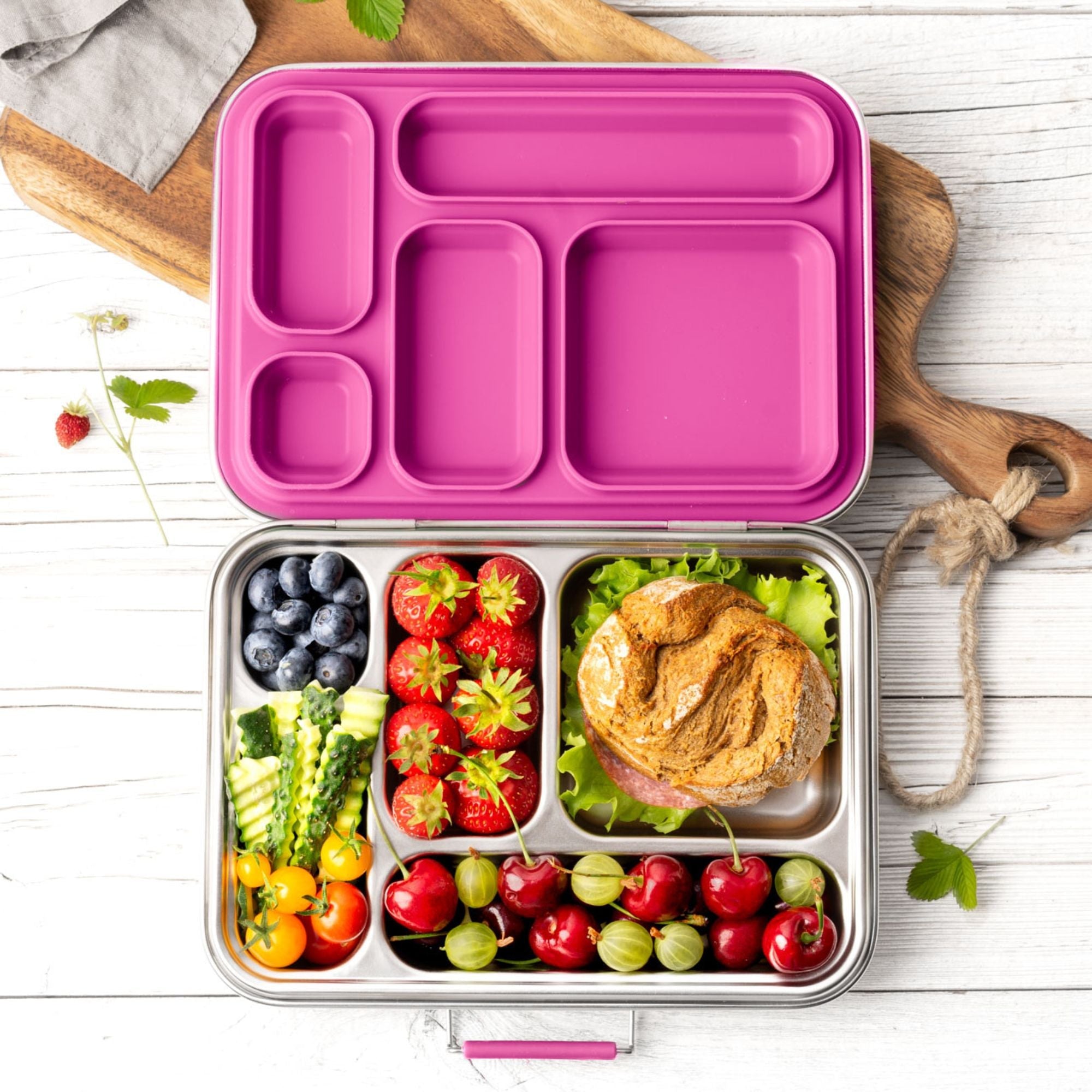 LEKKABOX® Edelstahl Brotdose Grande - Berry Lekkabox - malmichmunt.com