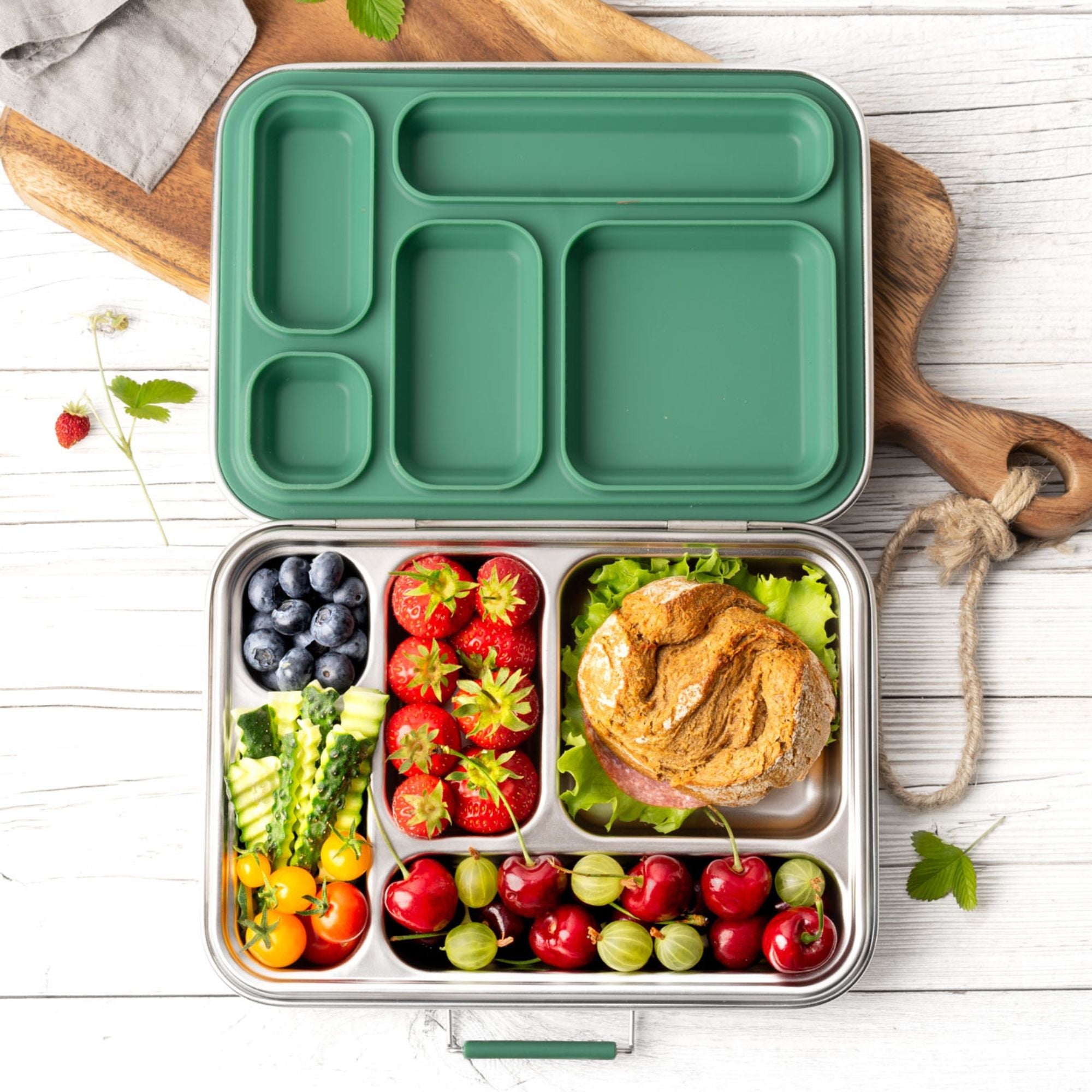 LEKKABOX® Edelstahl Brotdose Grande - Forest Lekkabox - malmichmunt.com