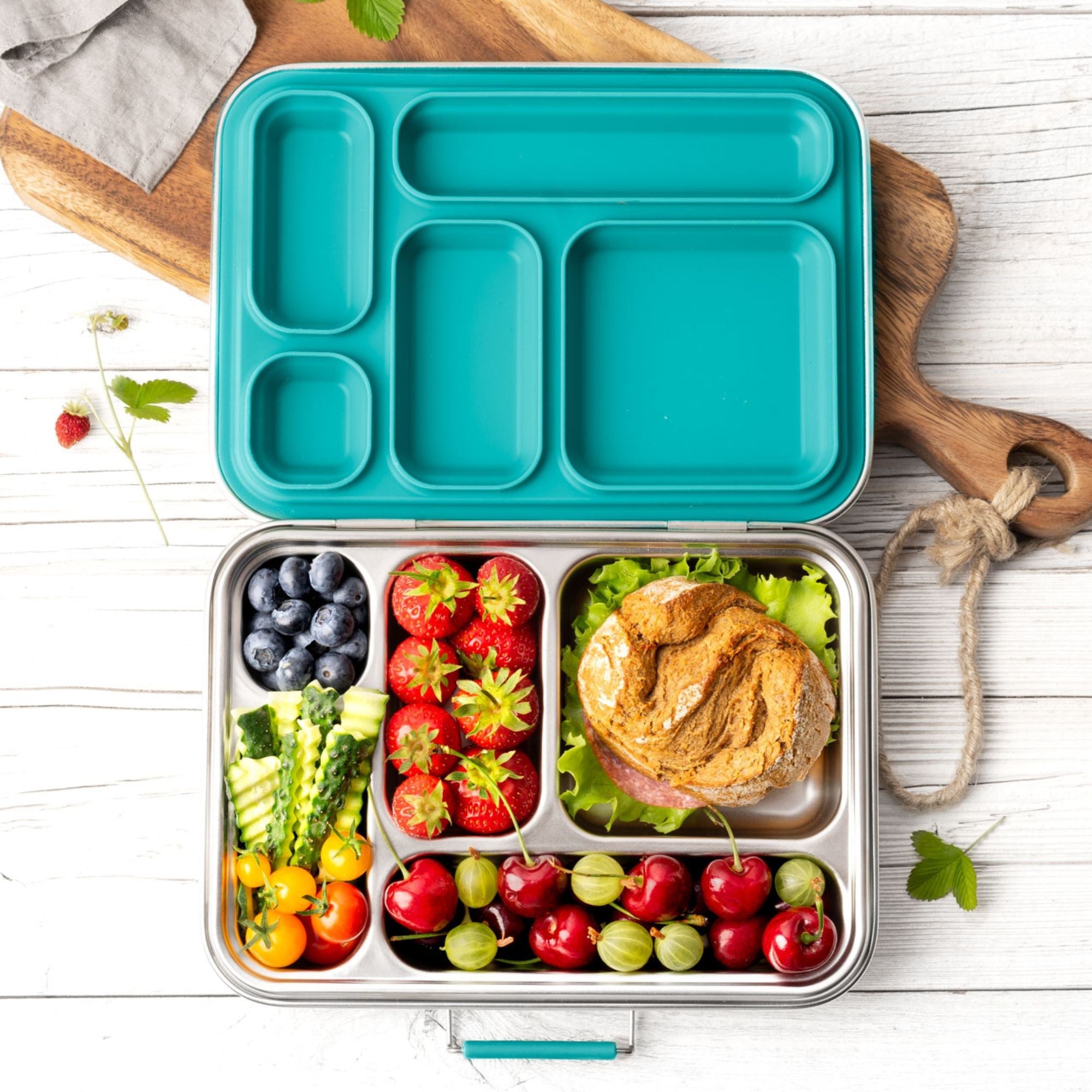 LEKKABOX® Edelstahl Brotdose Grande - Petrol Lekkabox - malmichmunt.com