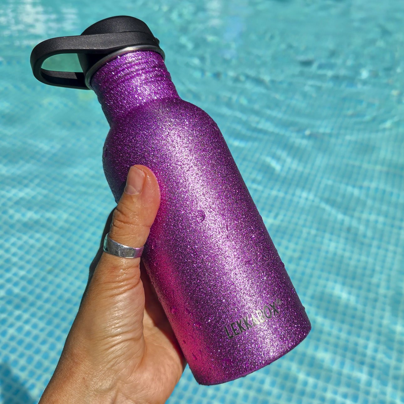 LEKKABOX® Go Glitzer - Trinkflasche – Pink 500ml Lekkabox - malmichmunt.com