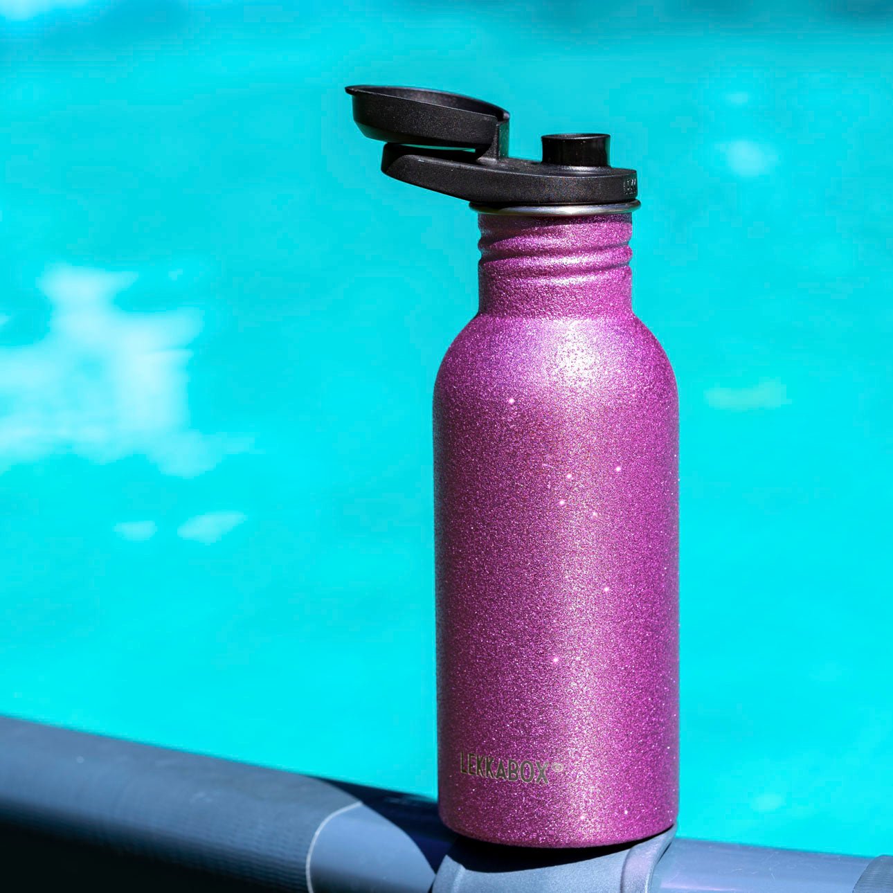 LEKKABOX® Go Glitzer - Trinkflasche – Pink 500ml Lekkabox - malmichmunt.com