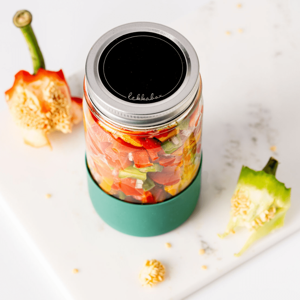 LEKKABOX® Meal Prep Glas mit Bumper, 500ml - Forest Lekkabox - malmichmunt.com
